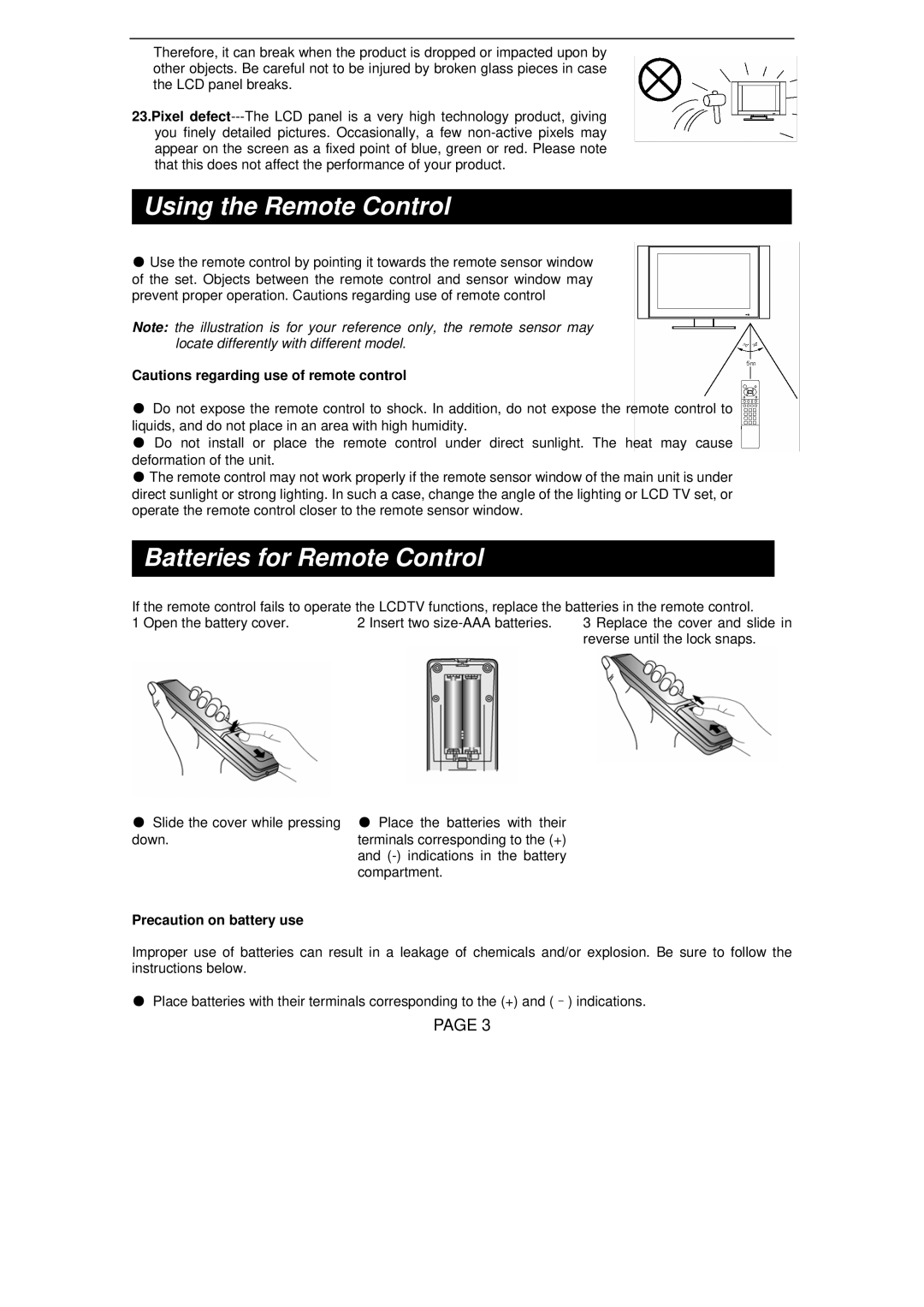 Changhong Electric TM150F7U, TM201F7U, TM201F7U, TM150F7U manual Using the Remote Control 