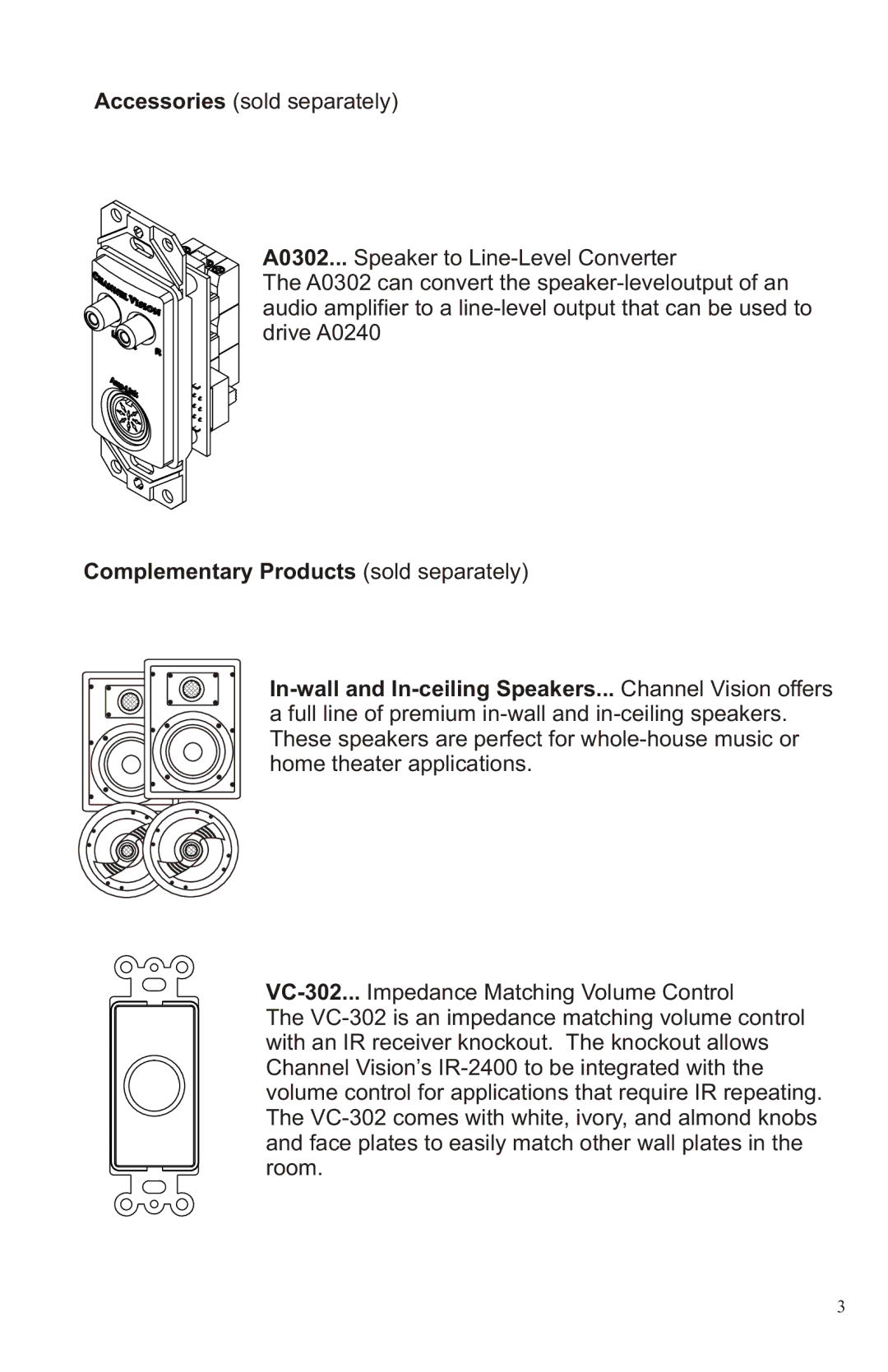 Channel Vision A0240 manual 