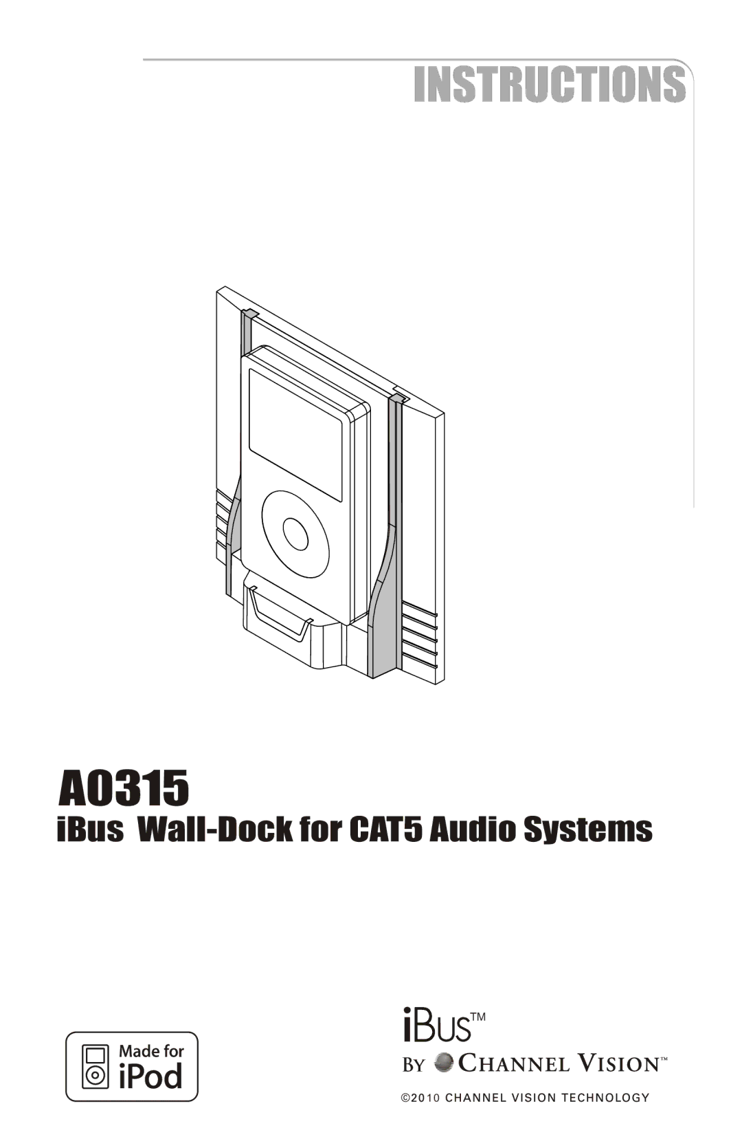 Channel Vision A0315 manual 