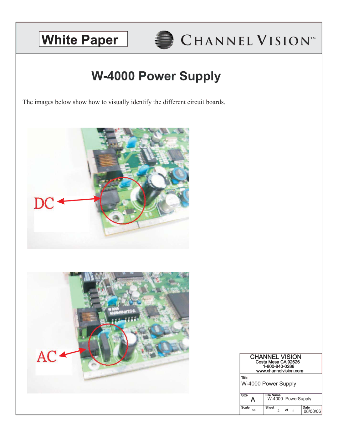 Channel Vision W-4000 manual White Paper 