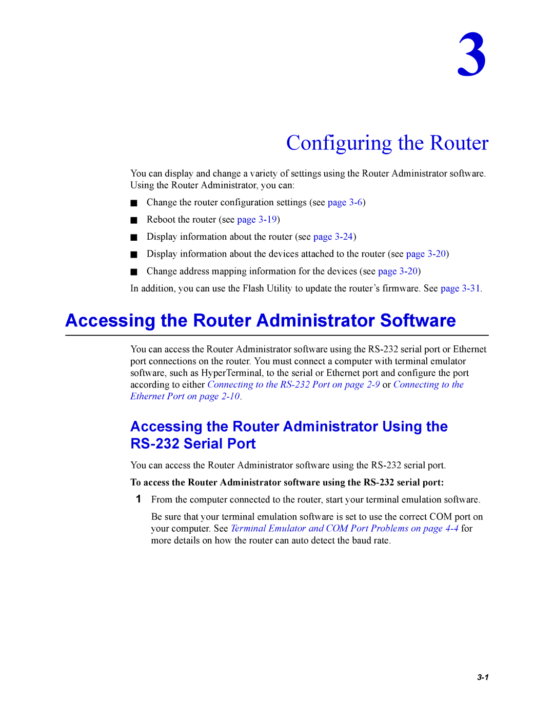 Chaparral Chaparral FS 1310 manual Configuring the Router, Accessing the Router Administrator Software 