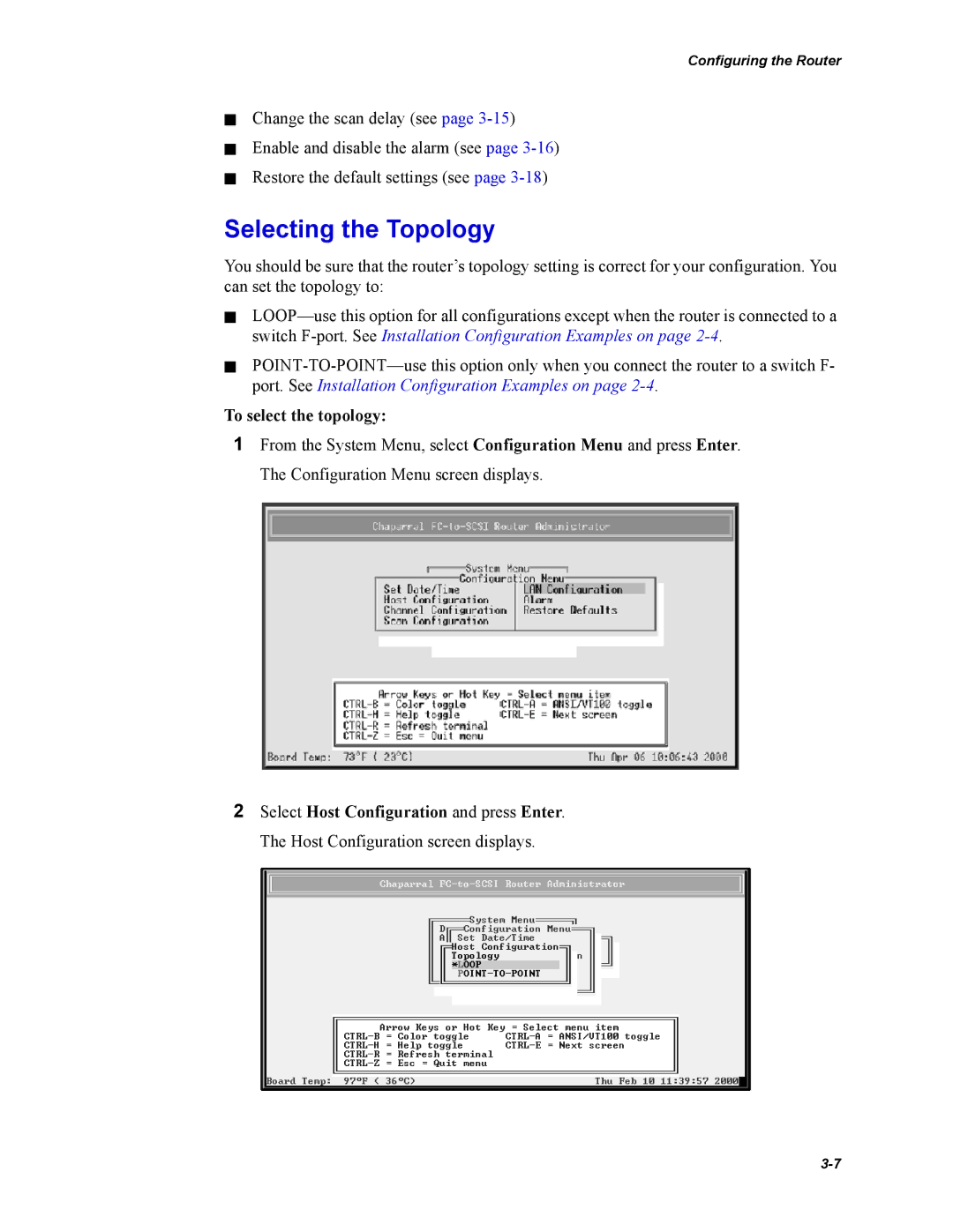 Chaparral Chaparral FS 1310 manual Selecting the Topology, To select the topology 