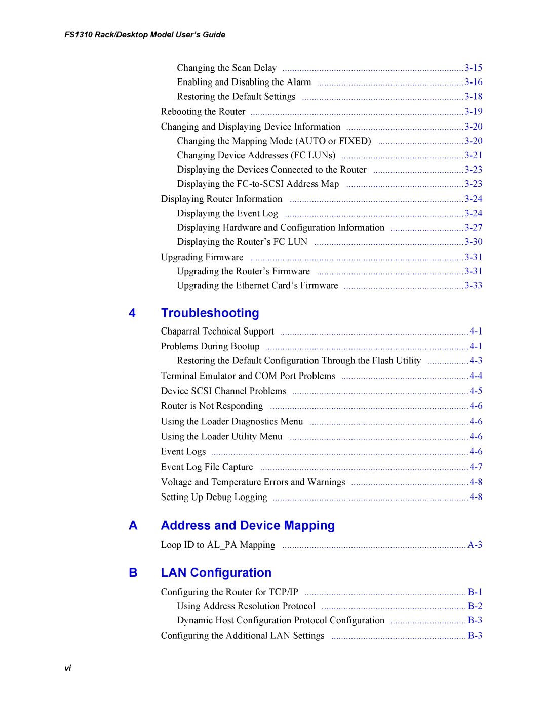 Chaparral Chaparral FS 1310 manual Troubleshooting 