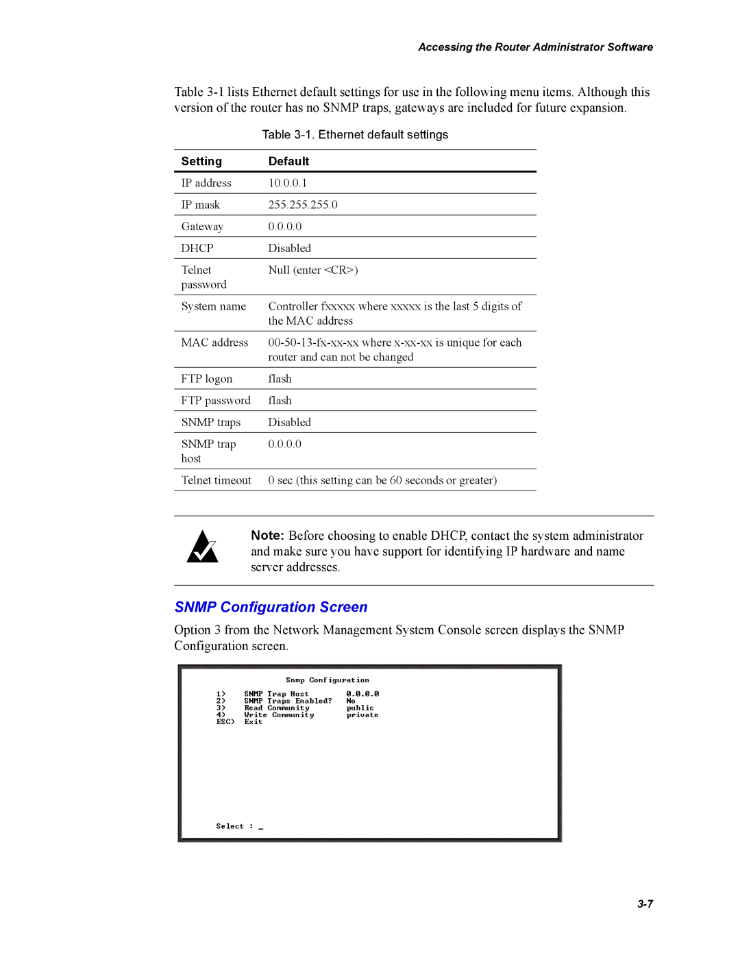 Chaparral FS2620R manual Snmp Configuration Screen 