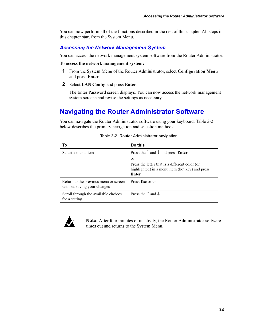 Chaparral FS2620R manual Navigating the Router Administrator Software, To access the network management system 