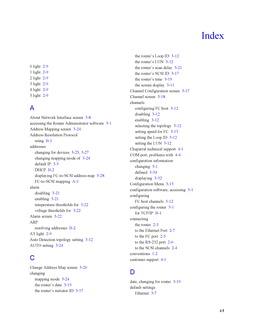 Chaparral FS2620R manual Index 