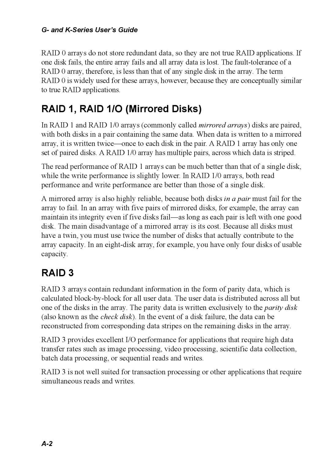 Chaparral K5312/K7313, G5312/G7313 manual RAID 1, RAID 1/O Mirrored Disks, Raid 