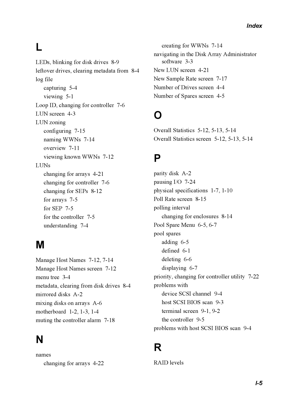 Chaparral G5312/G7313, K5312/K7313 manual Index 