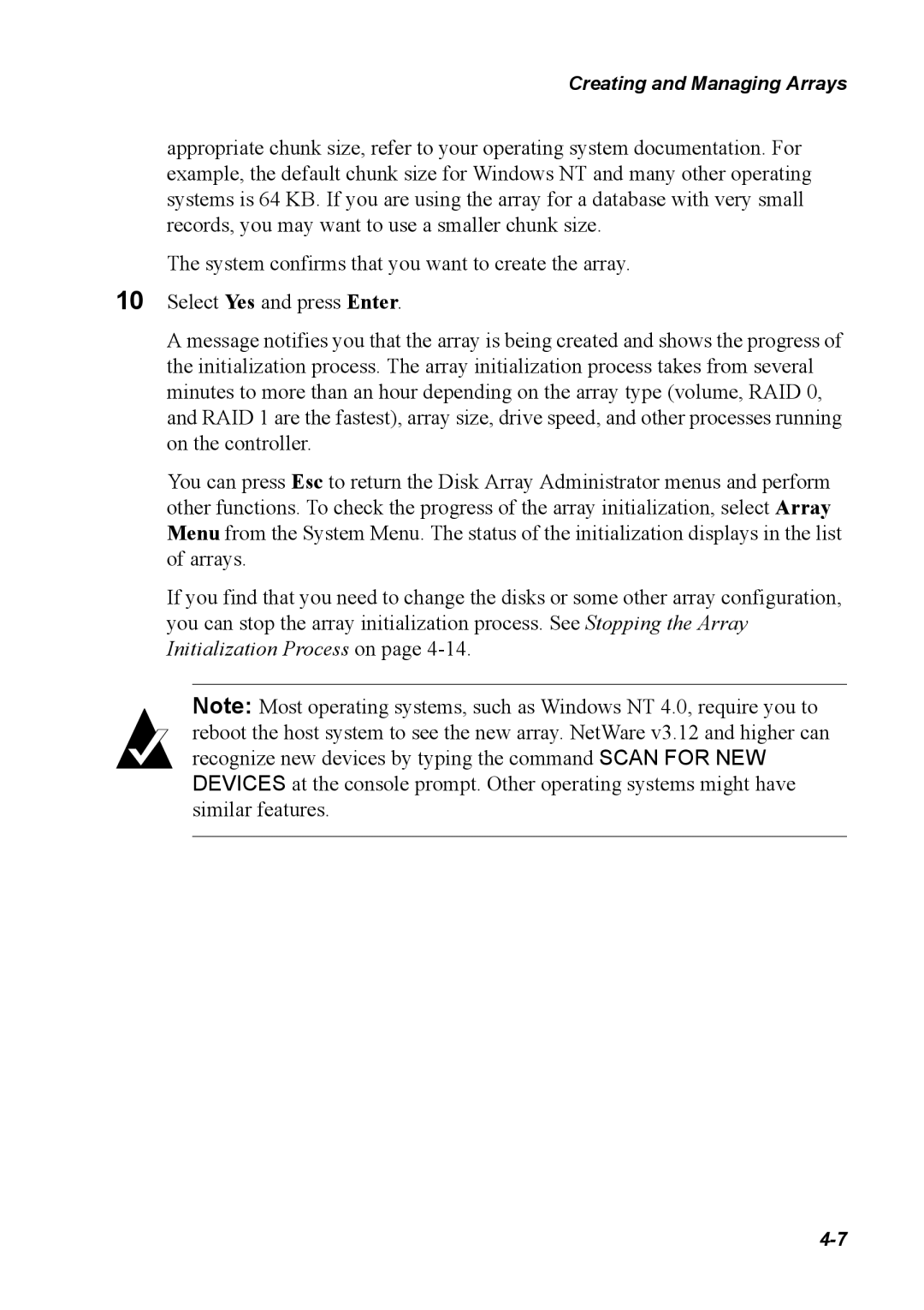 Chaparral G5312/G7313, K5312/K7313 manual Creating and Managing Arrays 