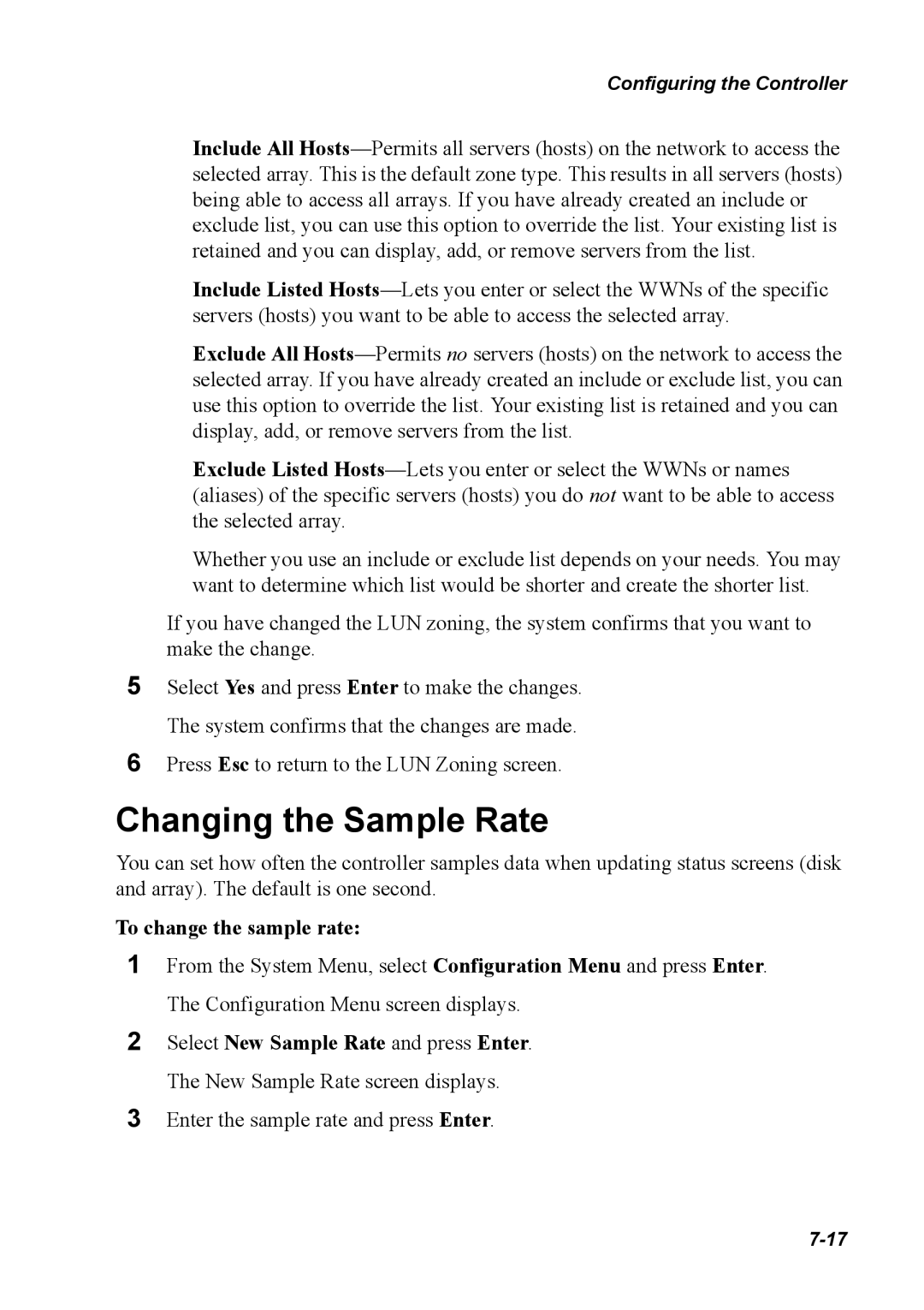 Chaparral G5312/G7313, K5312/K7313 manual Changing the Sample Rate, To change the sample rate 