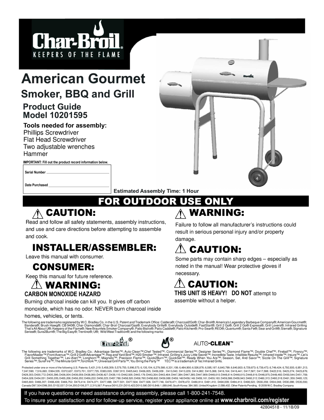 Char-Broil 10201595 manual American Gourmet 