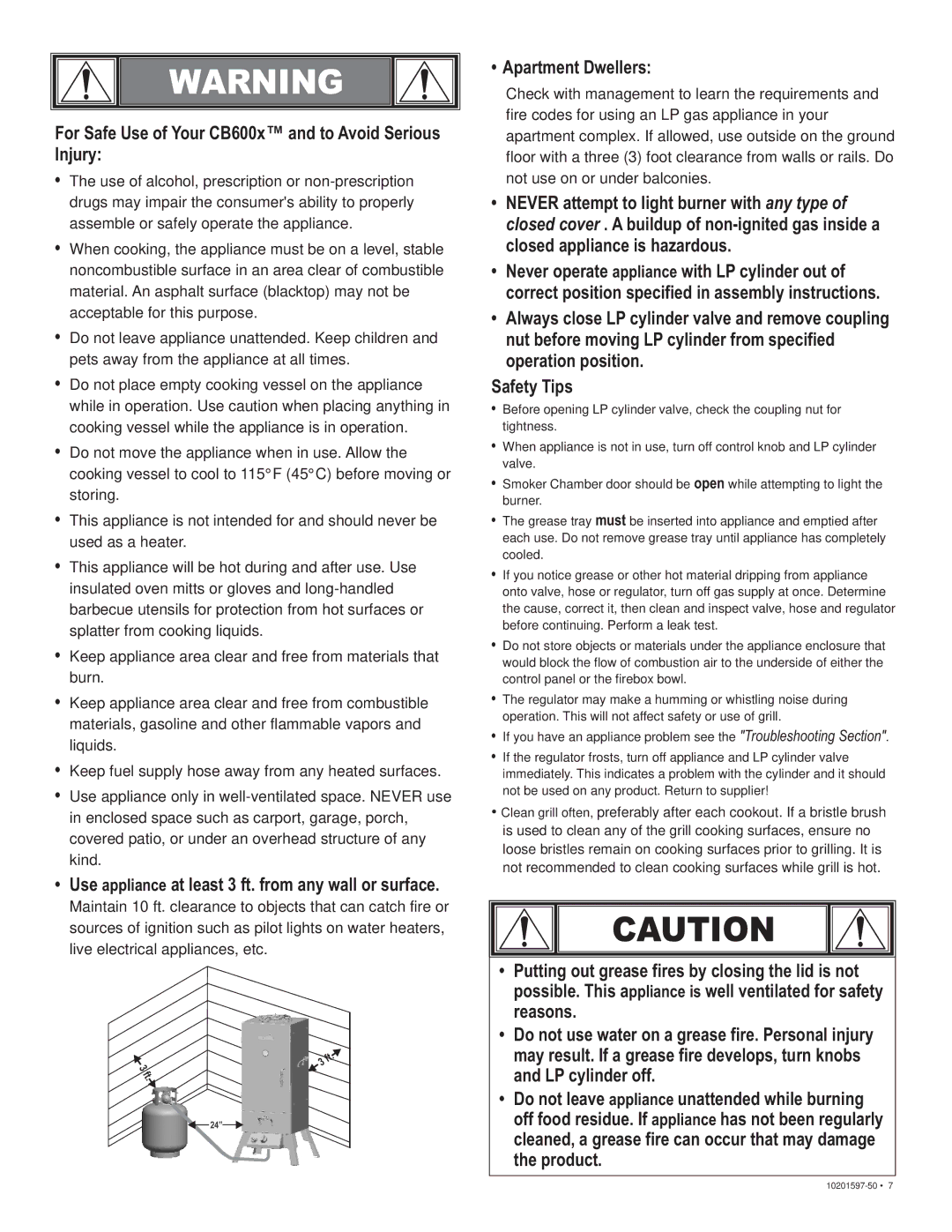 Char-Broil 10201597-50 manual For Safe Use of Your CB600x and to Avoid Serious Injury 