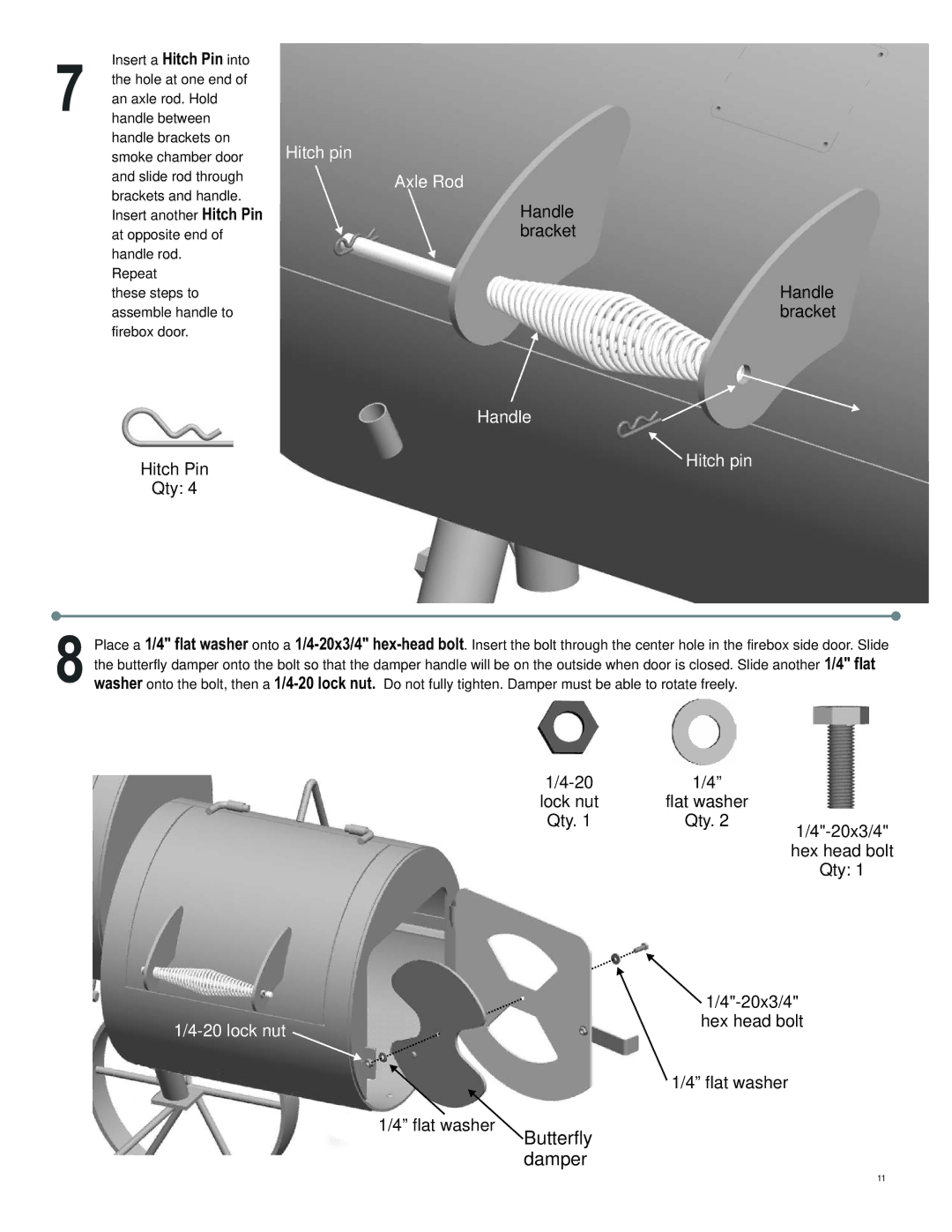 Char-Broil 10201600 manual Butterfly Damper, Axle Rod 