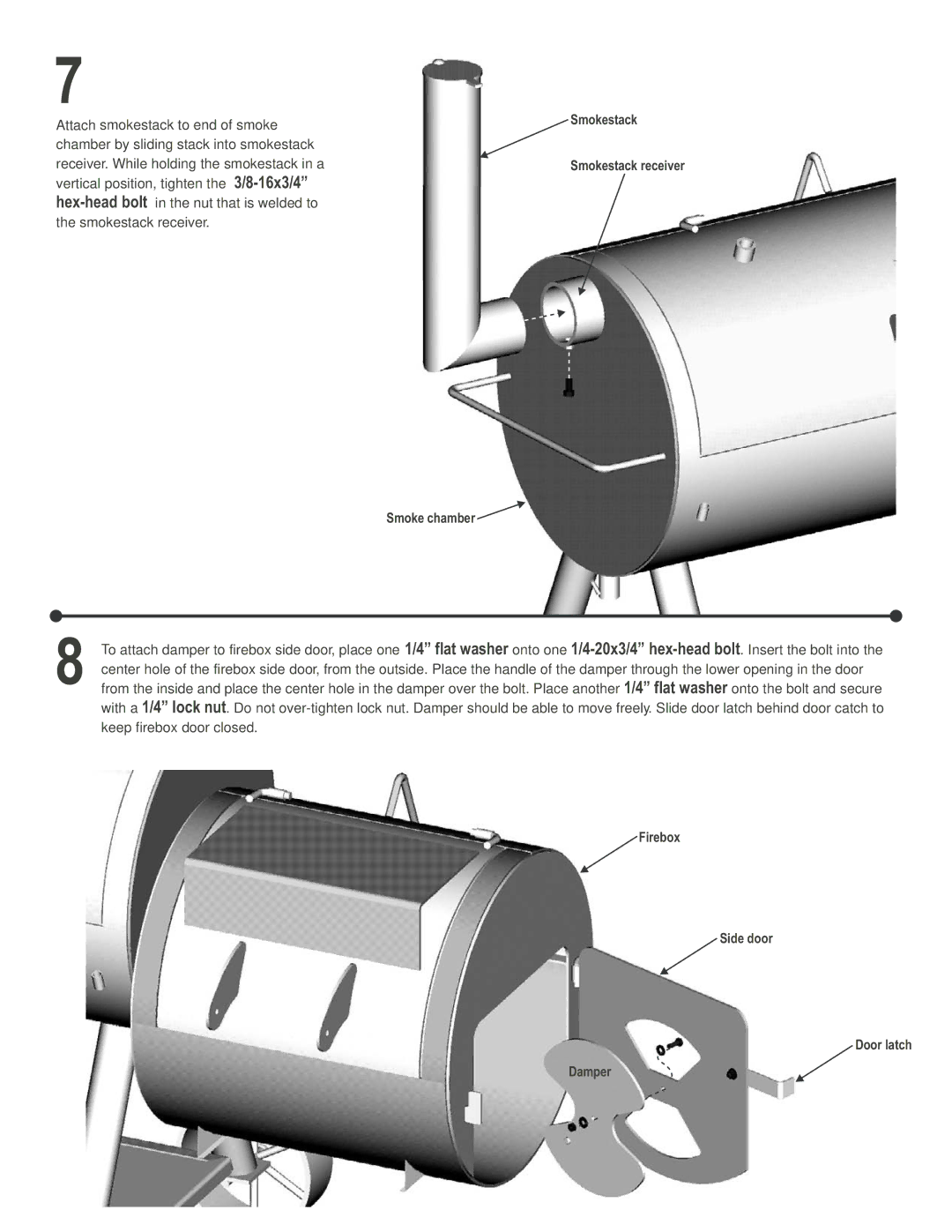 Char-Broil 10201630 manual Smokestack Smokestack receiver Smoke chamber 