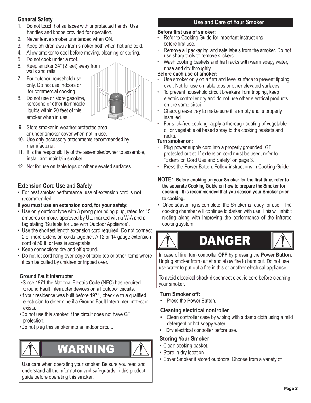 Char-Broil 11101625-A1 manual Use and Care of Your Smoker 