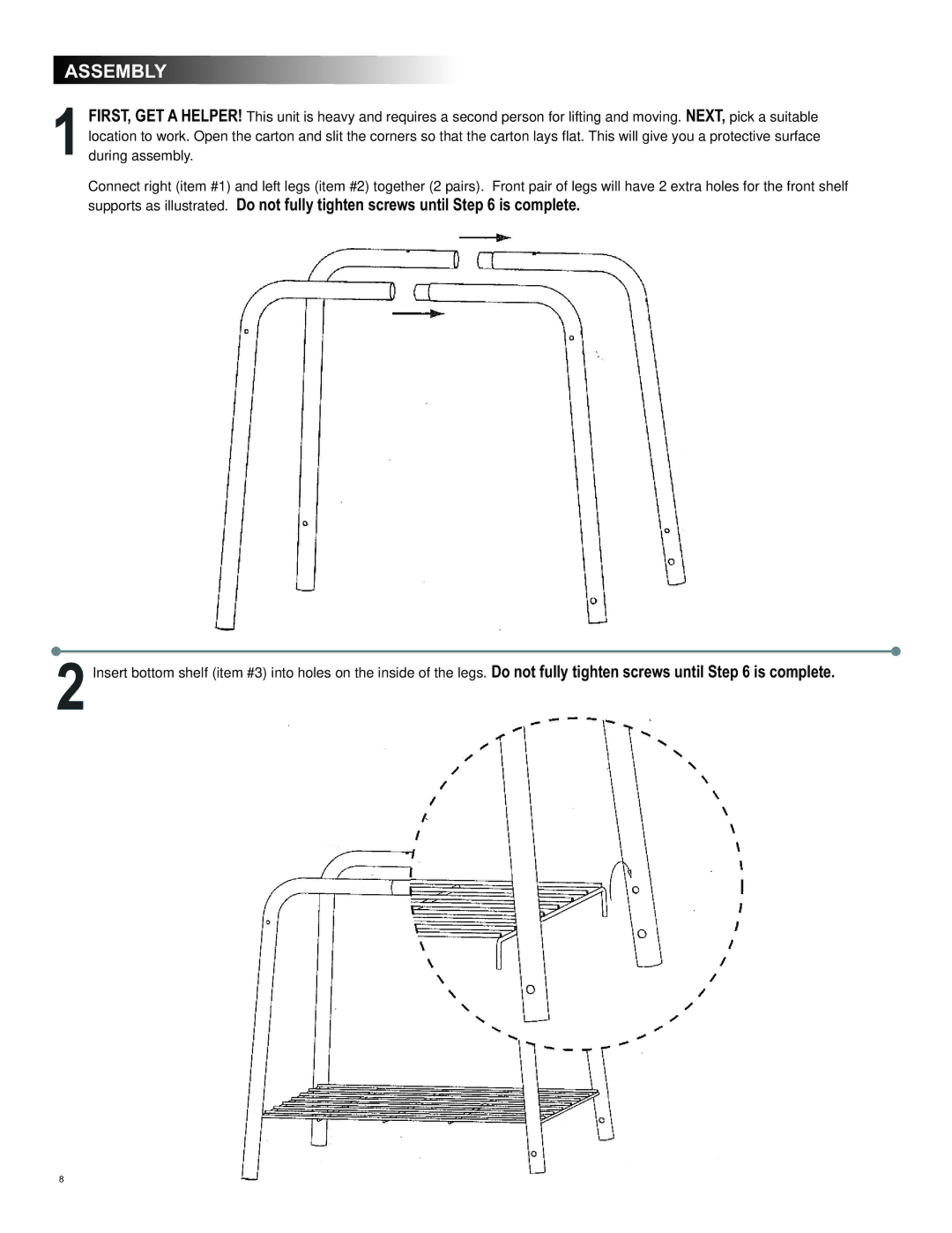 Char-Broil 11201566 manual Assembly 