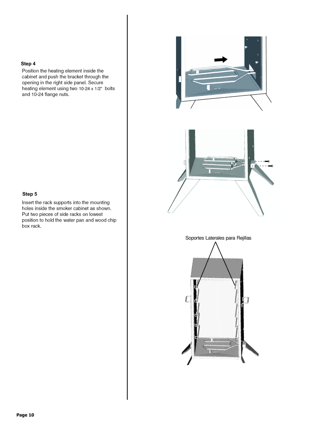 Char-Broil 11201677 manual Soportes Laterales para Rejillas 