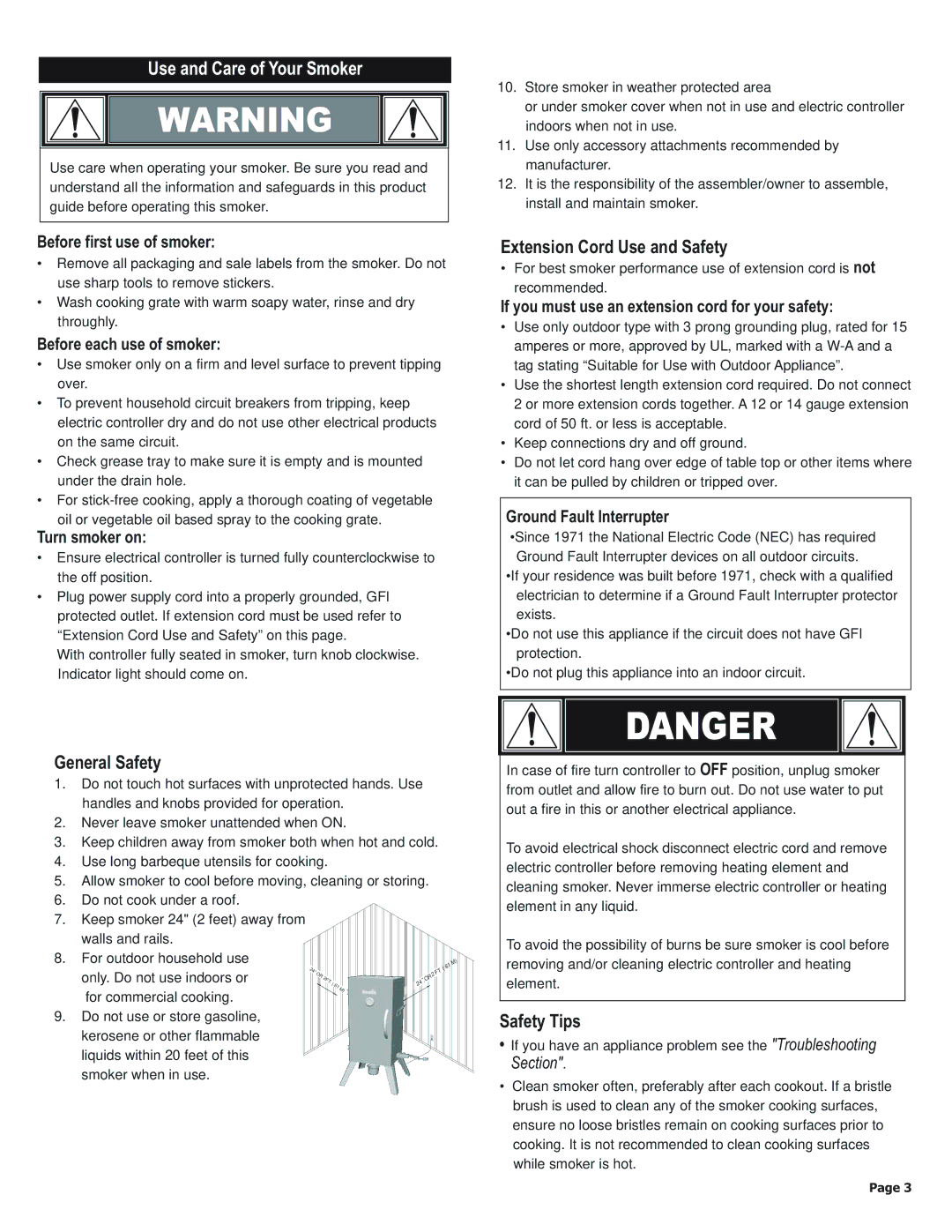 Char-Broil 11201677 manual Use and Care of Your Smoker 