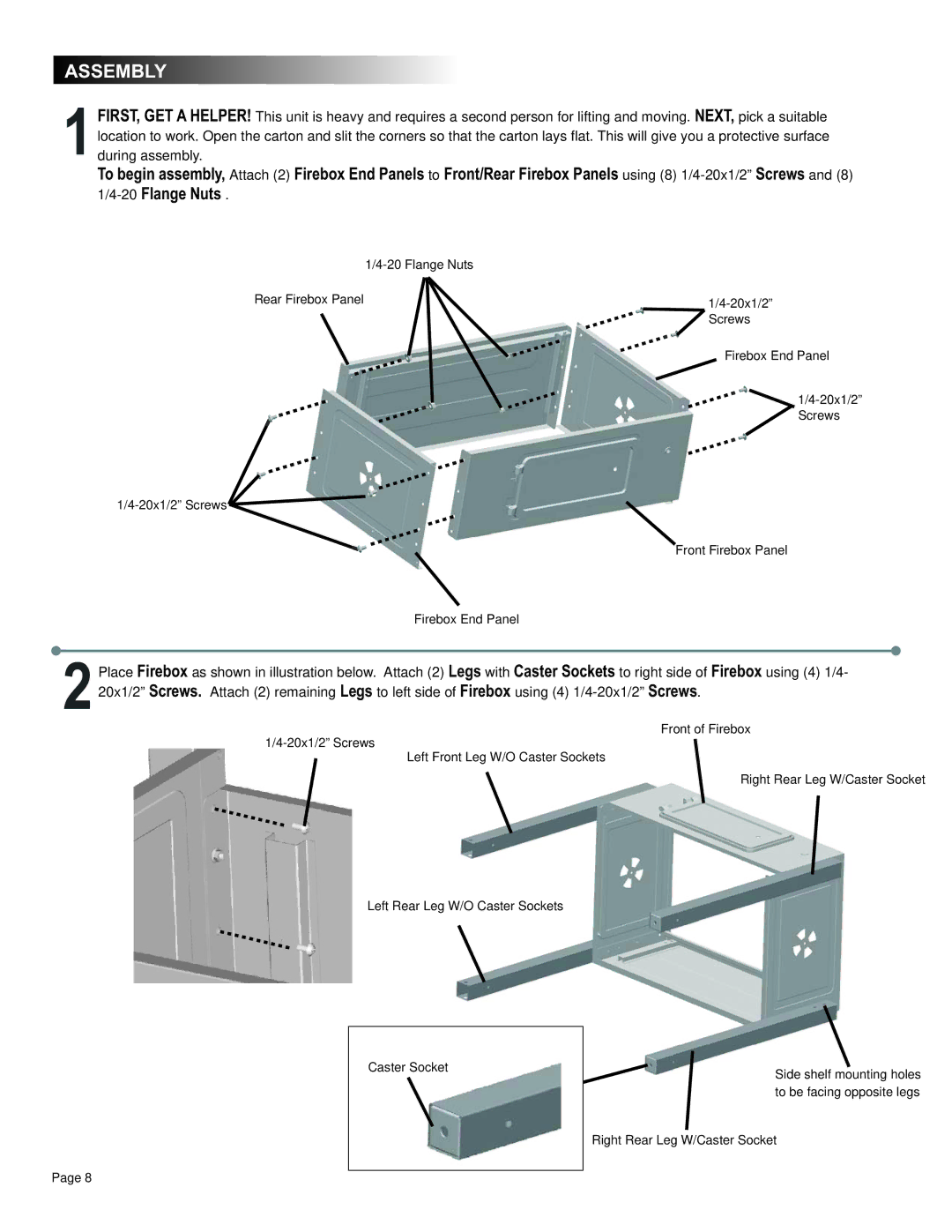 Char-Broil 11301672 manual Assembly 