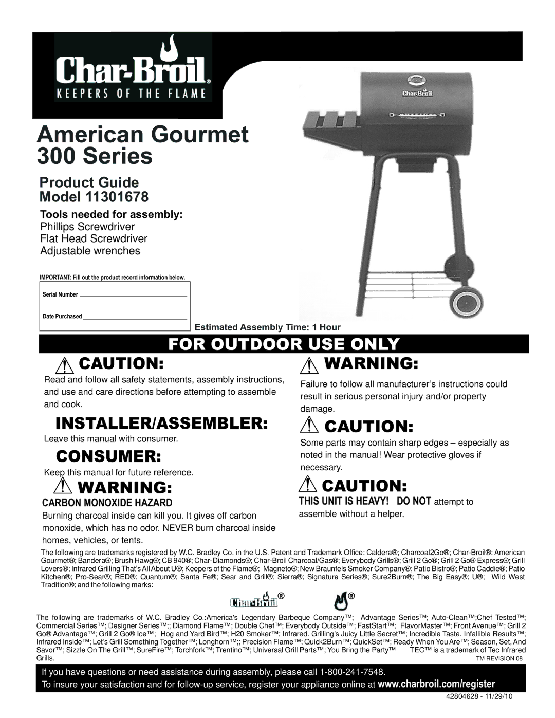 Char-Broil 11301678 manual American Gourmet Series 