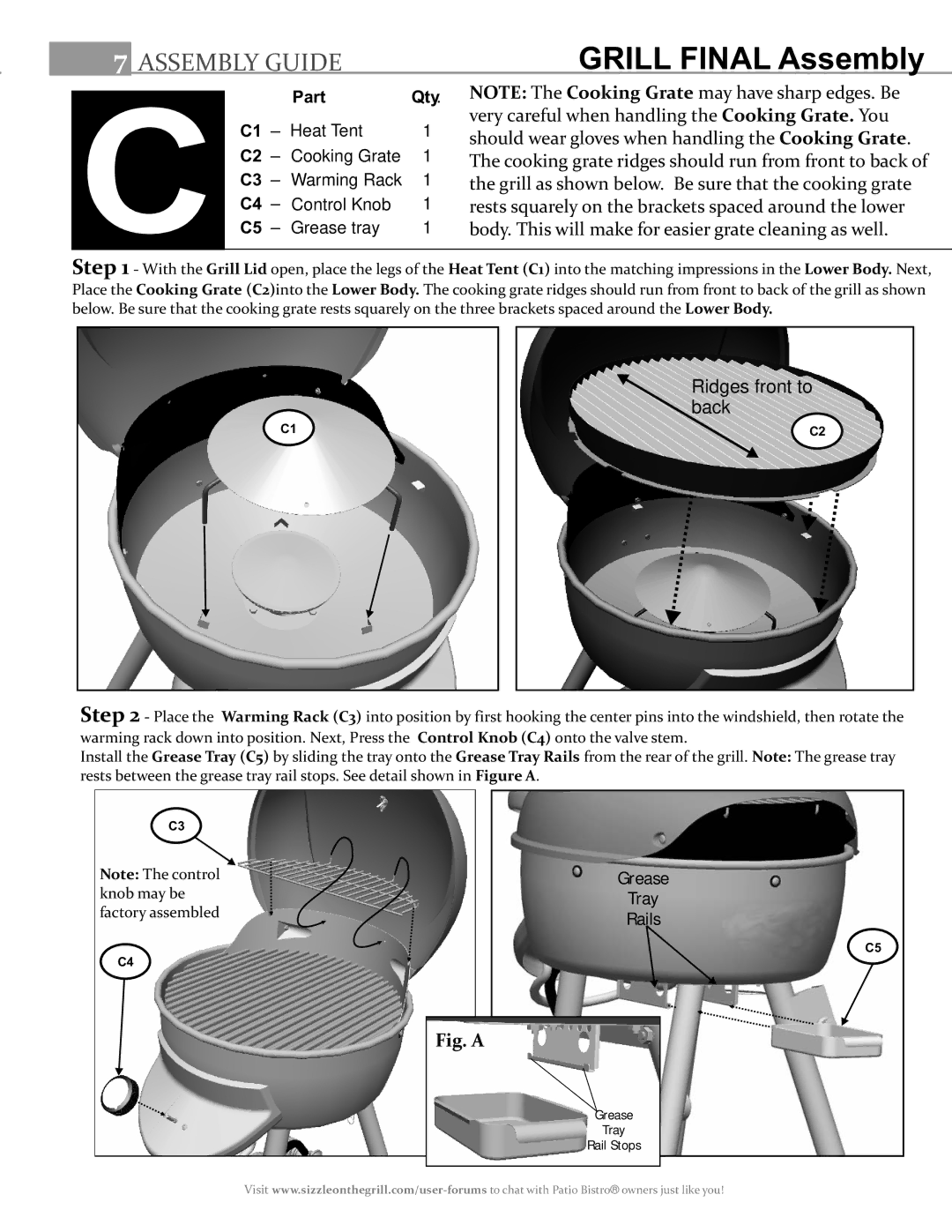 Char-Broil 11601579, 11601558-A1 manual Grill Final Assembly, PartQty 