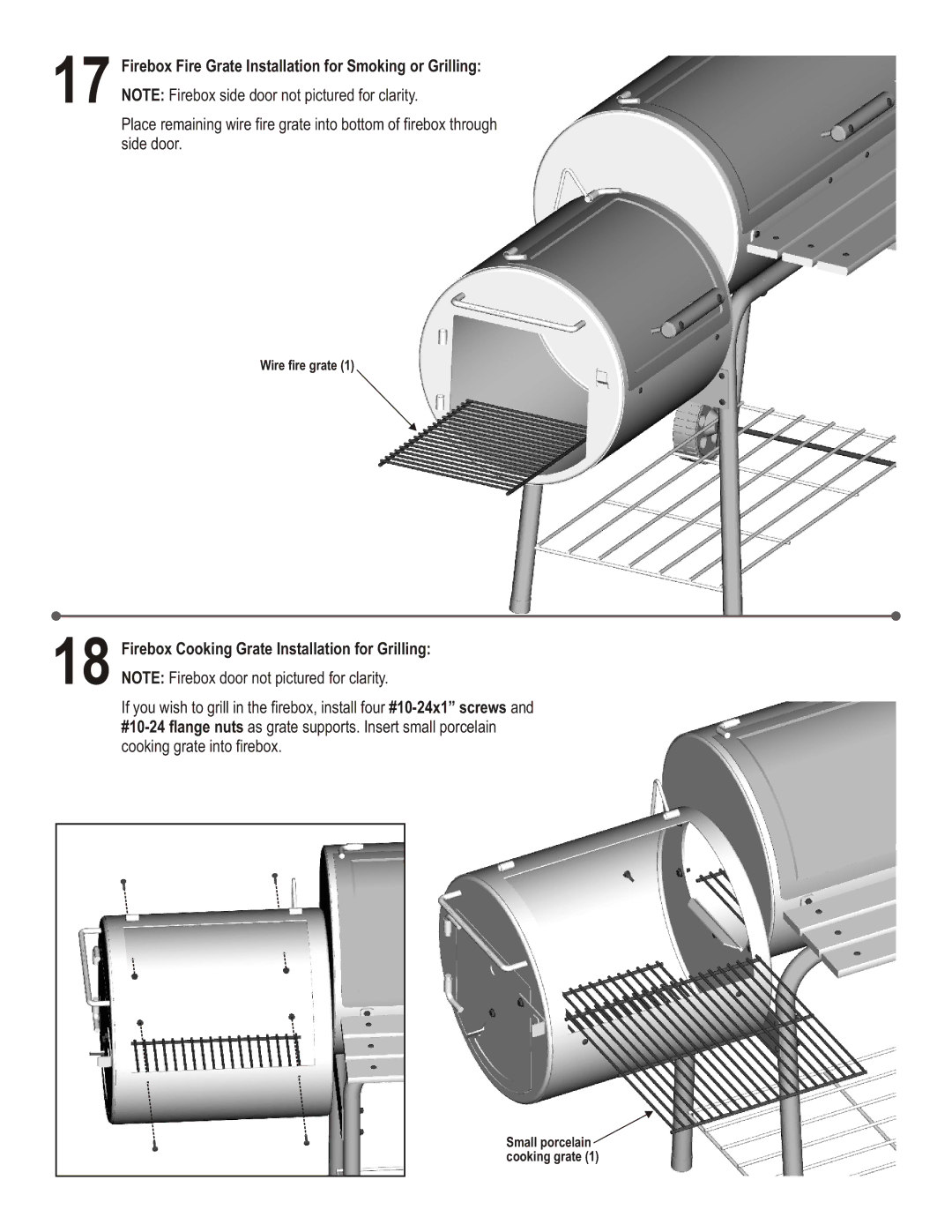 Char-Broil 3201560 manual Firebox Fire Grate Installation for Smoking or Grilling 