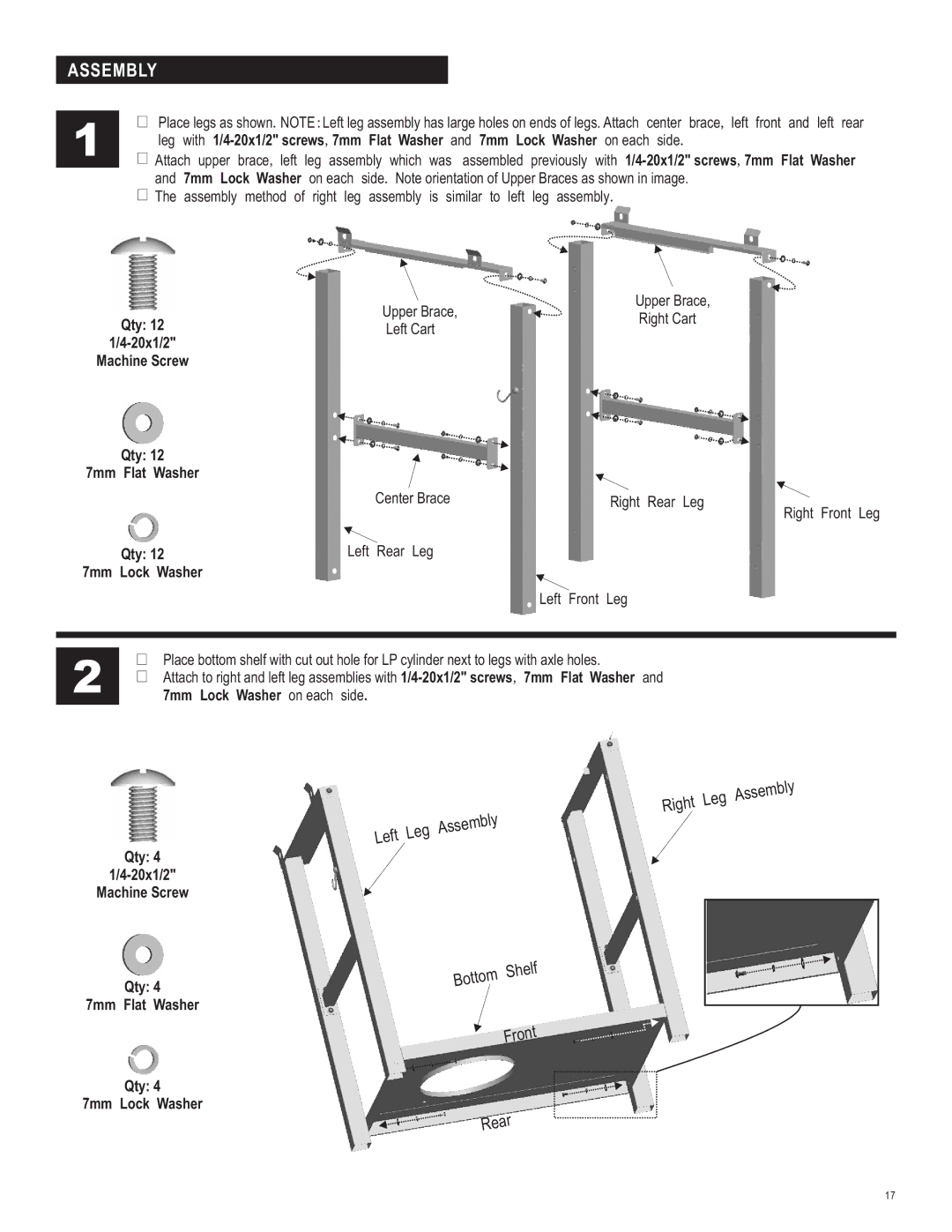 Char-Broil 463210510 manual Assembly 