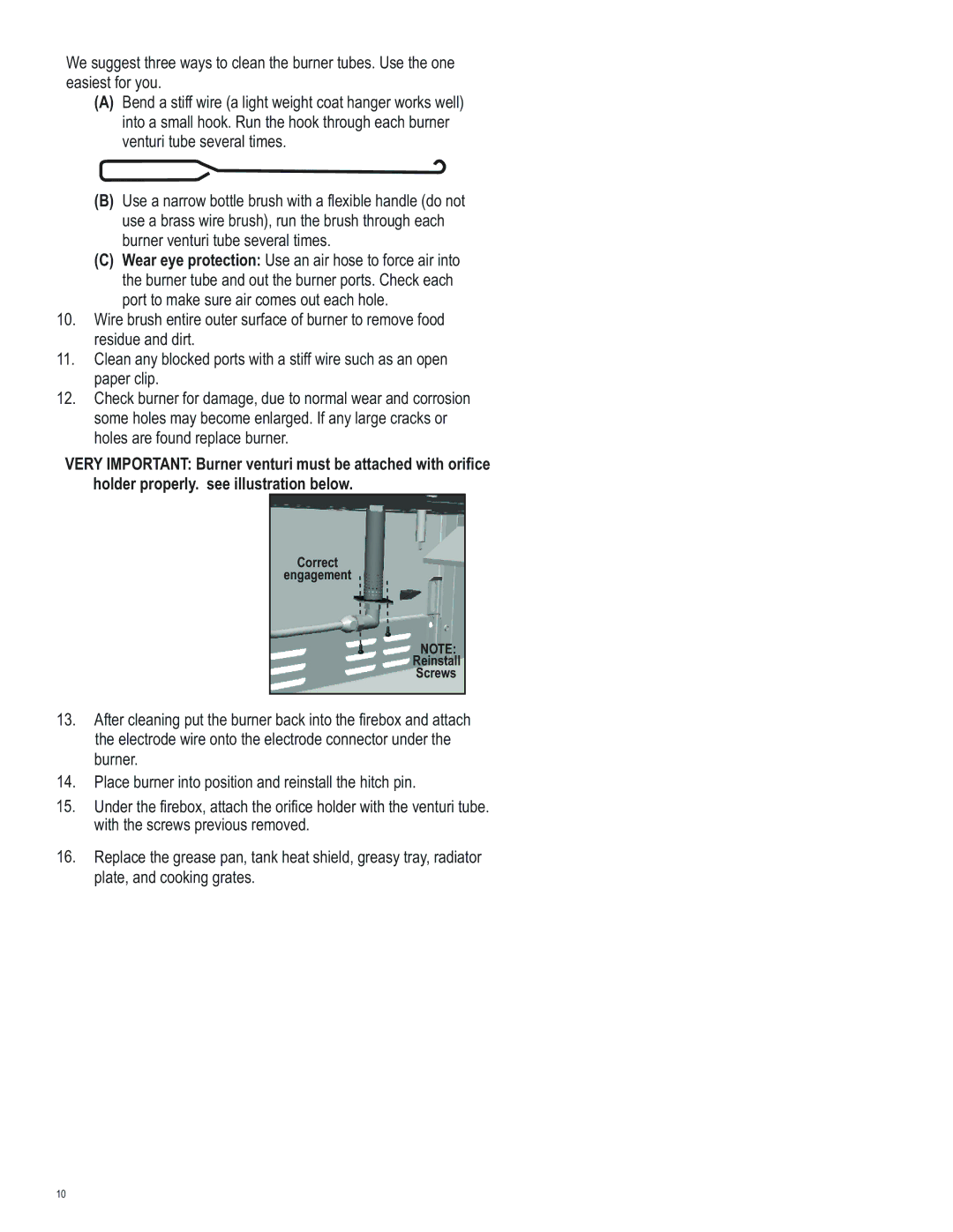 Char-Broil 463222209 manual Correct Engagement Reinstall Screws 