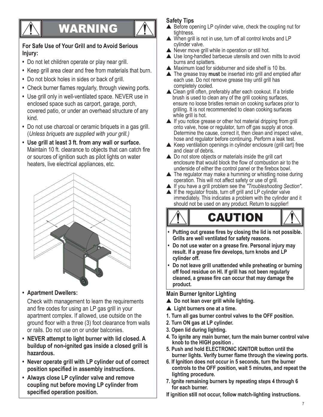 Char-Broil 463222209 manual For Safe Use of Your Grill and to Avoid Serious Injury, Main Burner Ignitor Lighting 