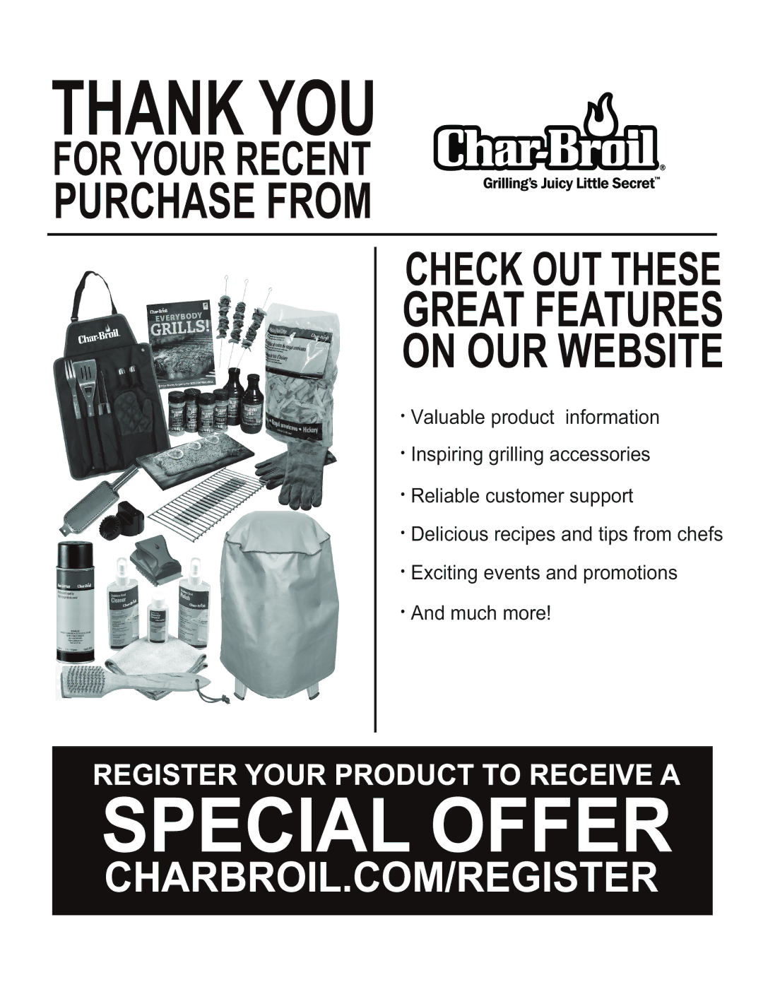 Char-Broil 463230513 manual Special Offer 