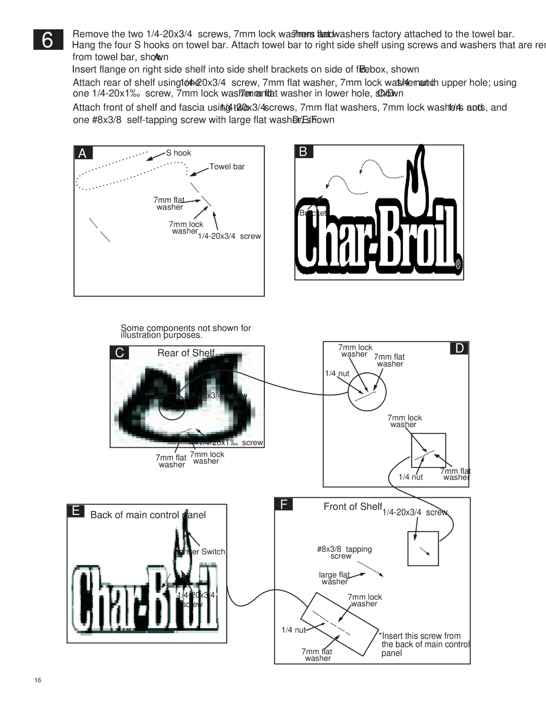 Char-Broil 463231711 manual Rear of Shelf 