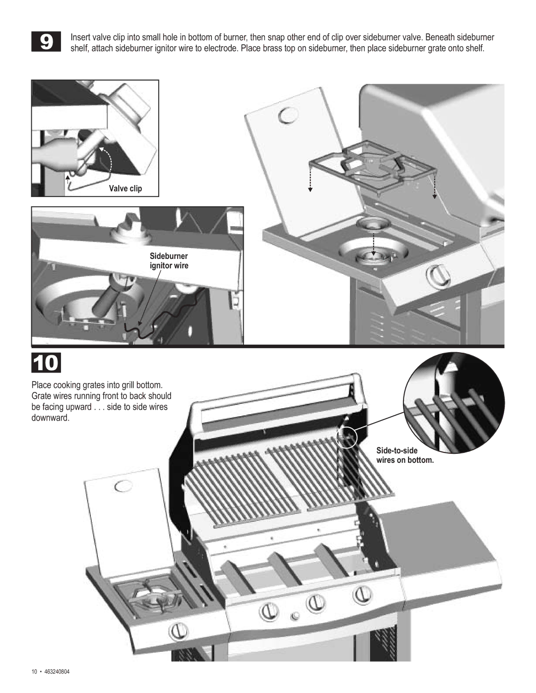 Char-Broil 463240804 manual Valve clip Sideburner ignitor wire 