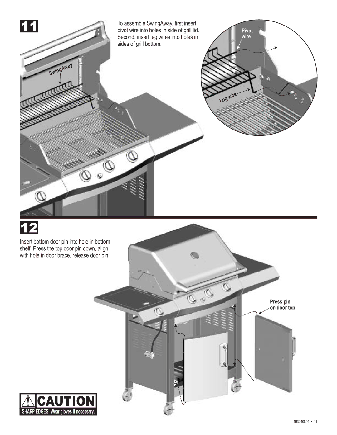Char-Broil 463240804 manual Pivot wire 
