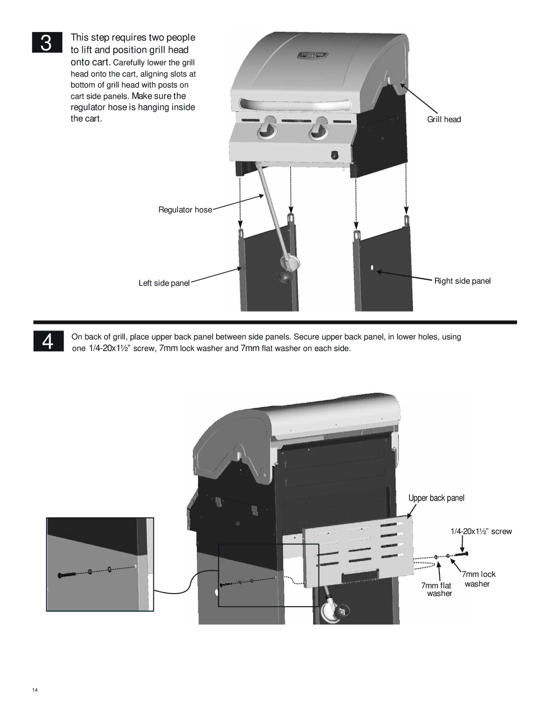 Char-Broil 463243812 manual Upper back panel 