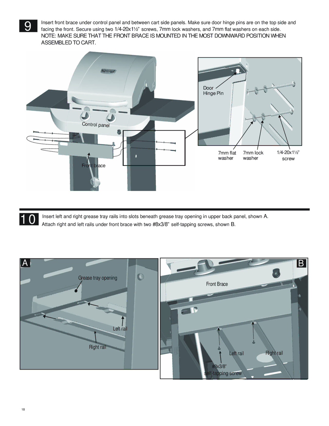 Char-Broil 463243911 manual Grease tray opening 