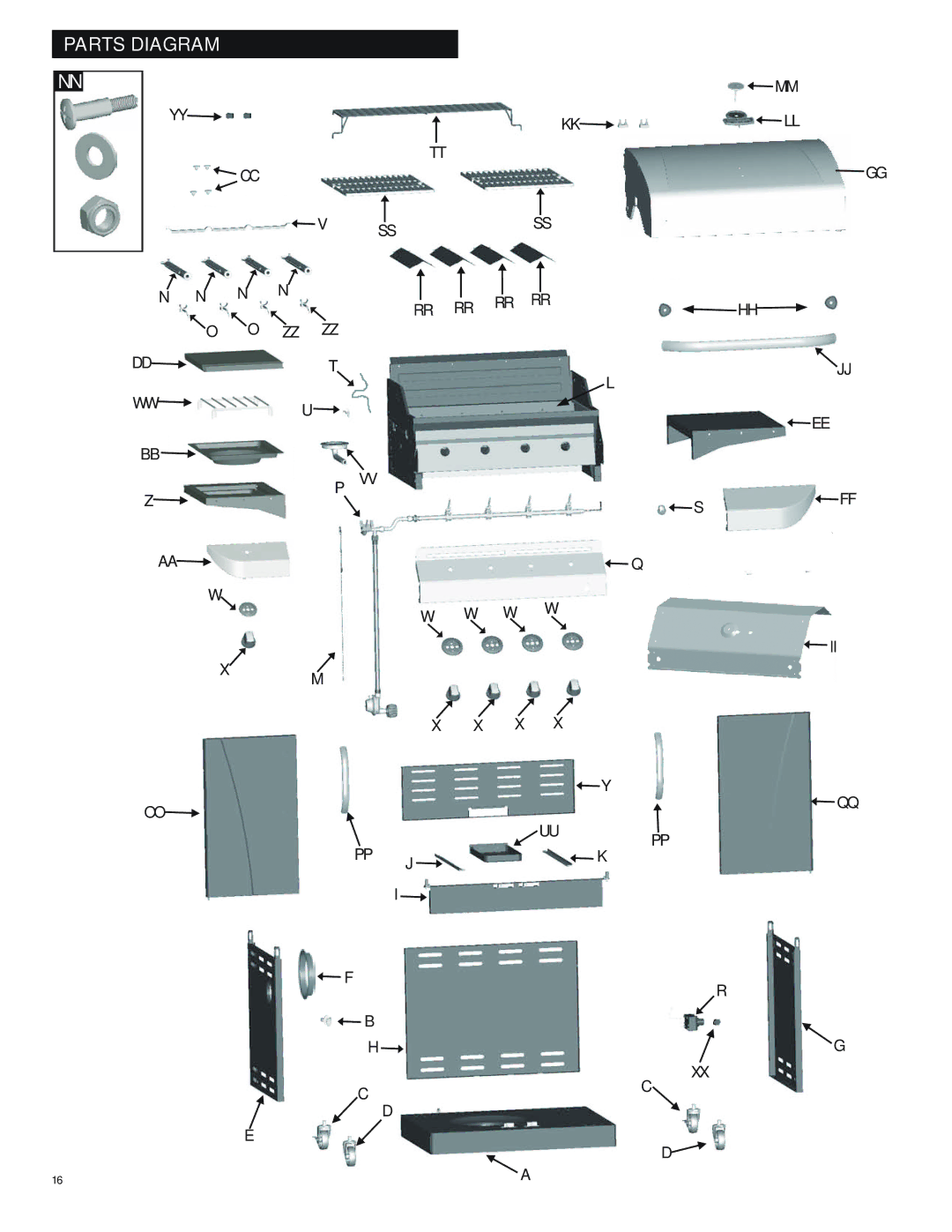 Char-Broil 463244011 manual Parts Diagram 