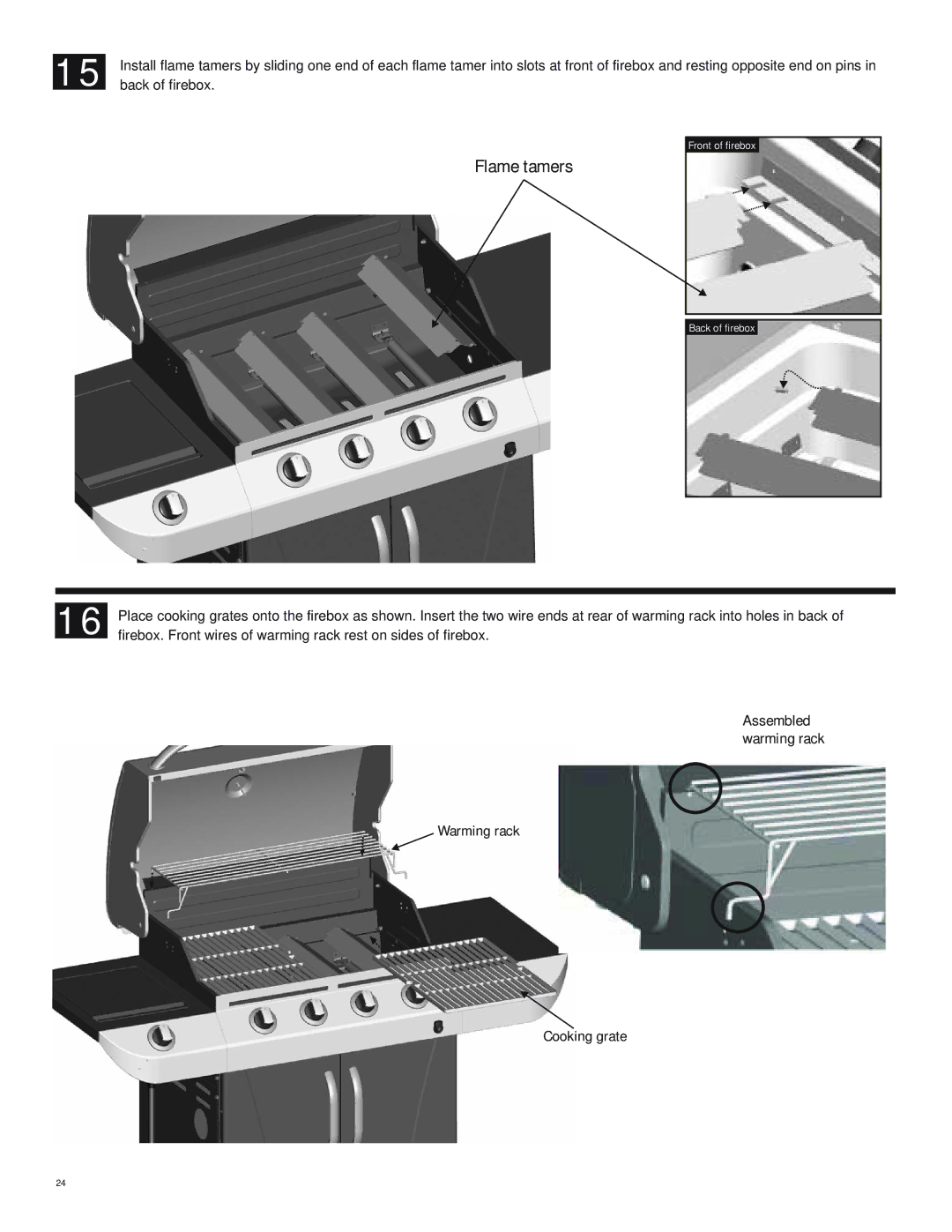 Char-Broil 463244011 manual Flame tamers 