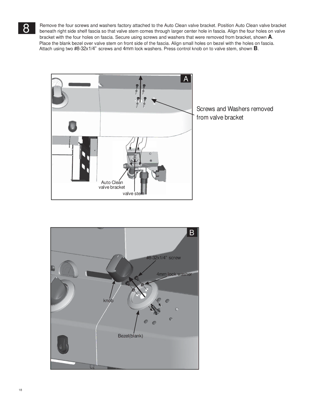 Char-Broil 463247310 manual Screws and Washers removed from valve bracket 