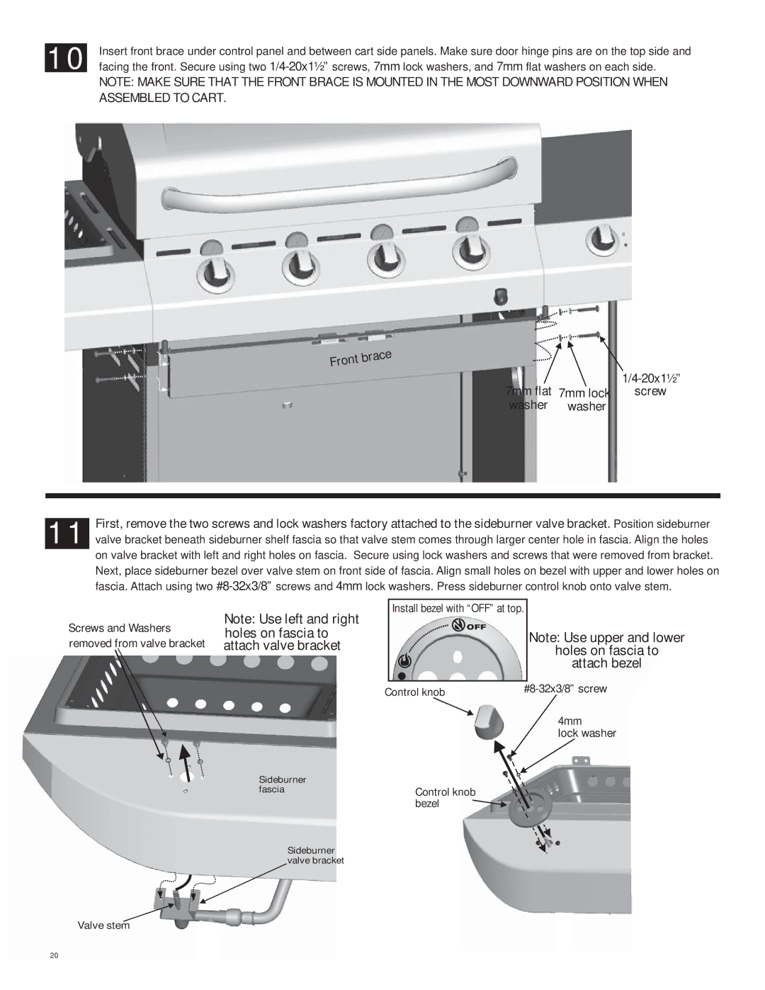 Char-Broil 463247310 manual Holes on fascia to 