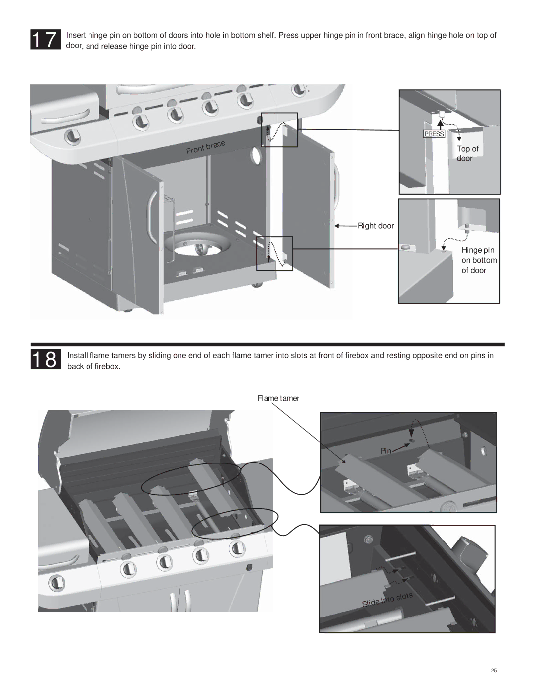 Char-Broil 463247310 manual Frontbrace Right door 