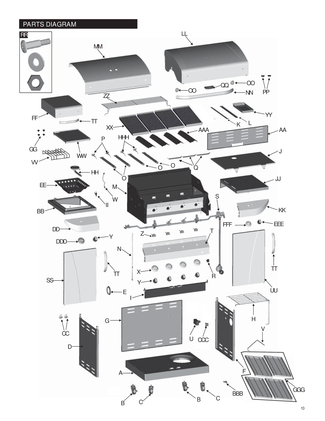 Char-Broil 463247311 manual Parts Diagram 