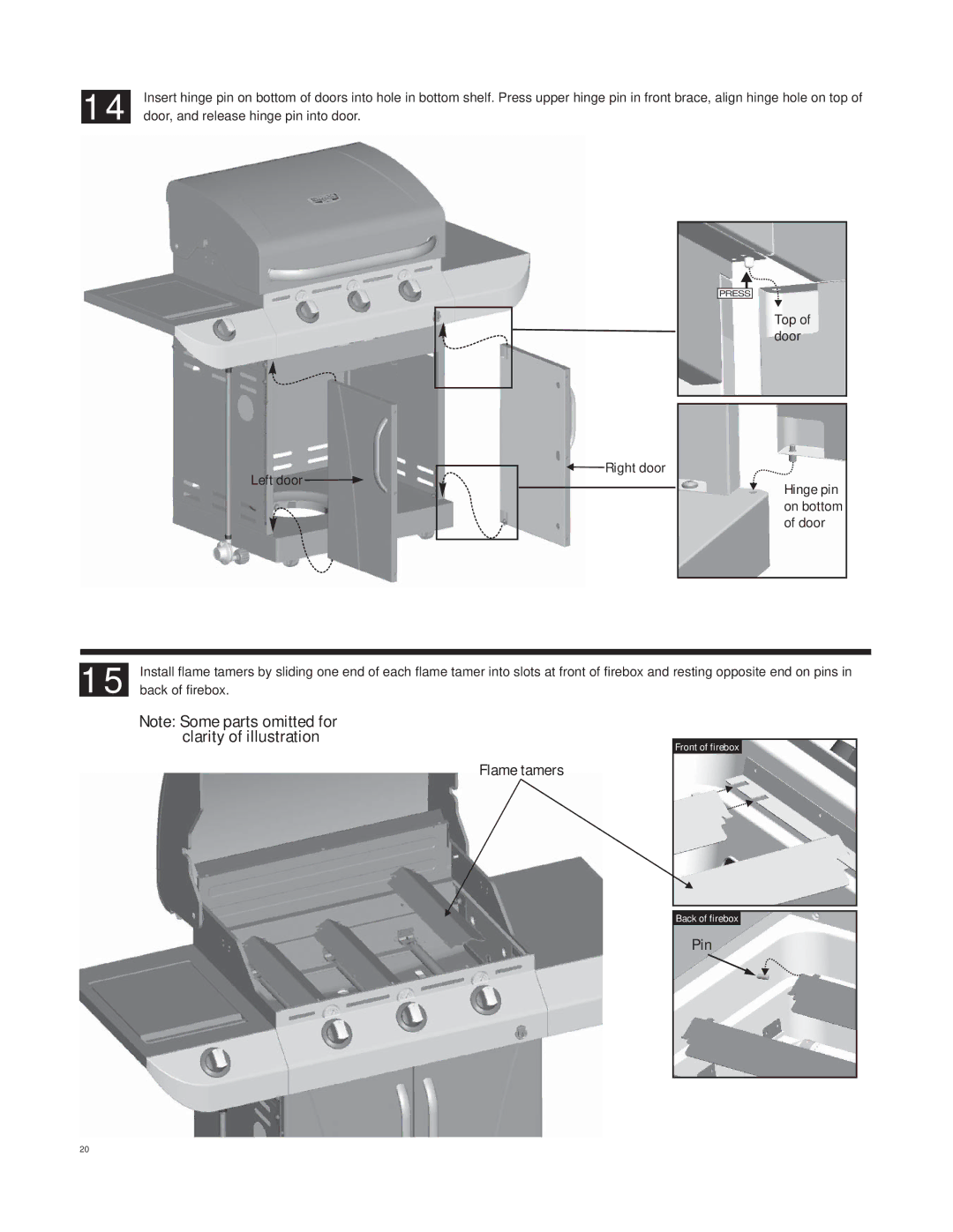 Char-Broil 463247412 manual Flame tamers 