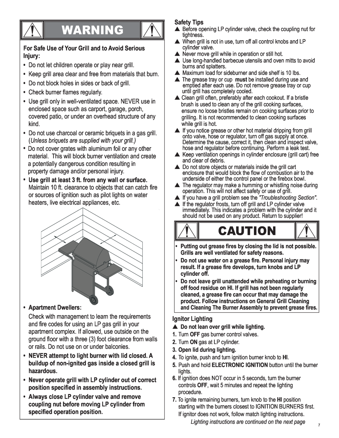 Char-Broil 463247412 manual For Safe Use of Your Grill and to Avoid Serious Injury 