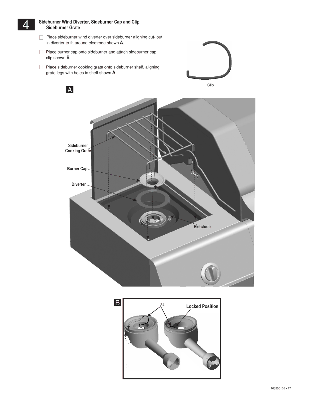 Char-Broil 463250108 manual Locked Position 