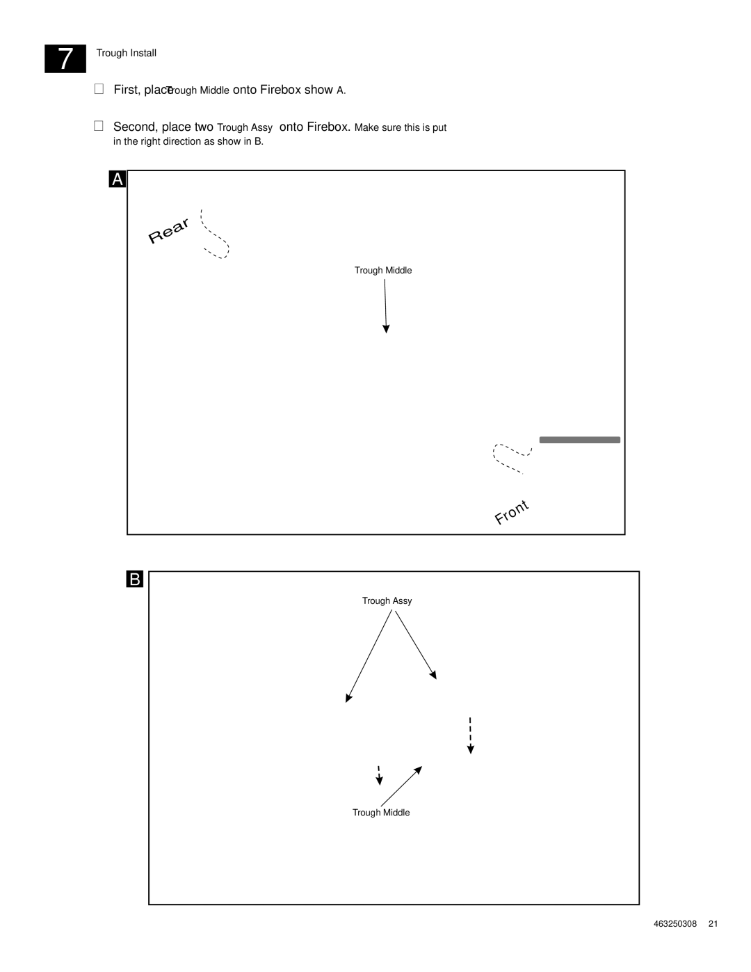 Char-Broil 463250308 manual E R, Trough Install 