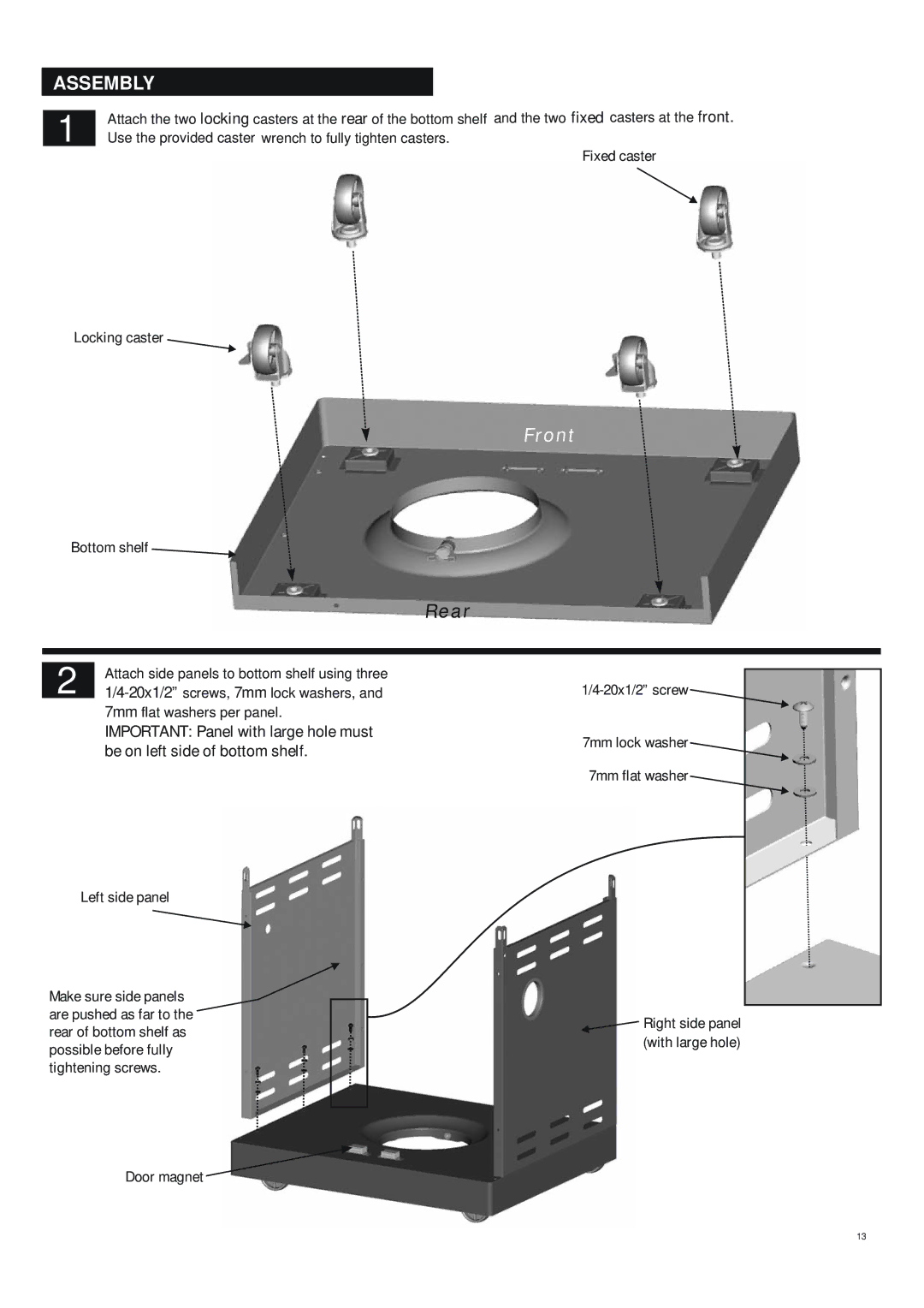 Char-Broil 463250510 manual Assembly, Rear 