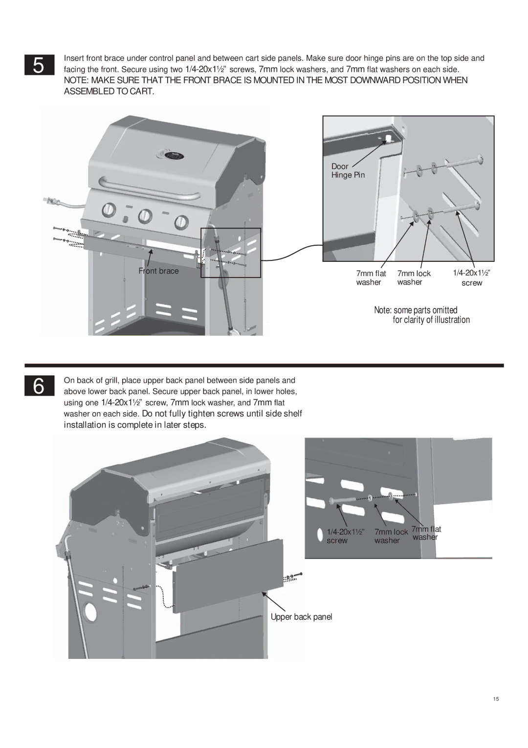 Char-Broil 463250510 manual Upper back panel 