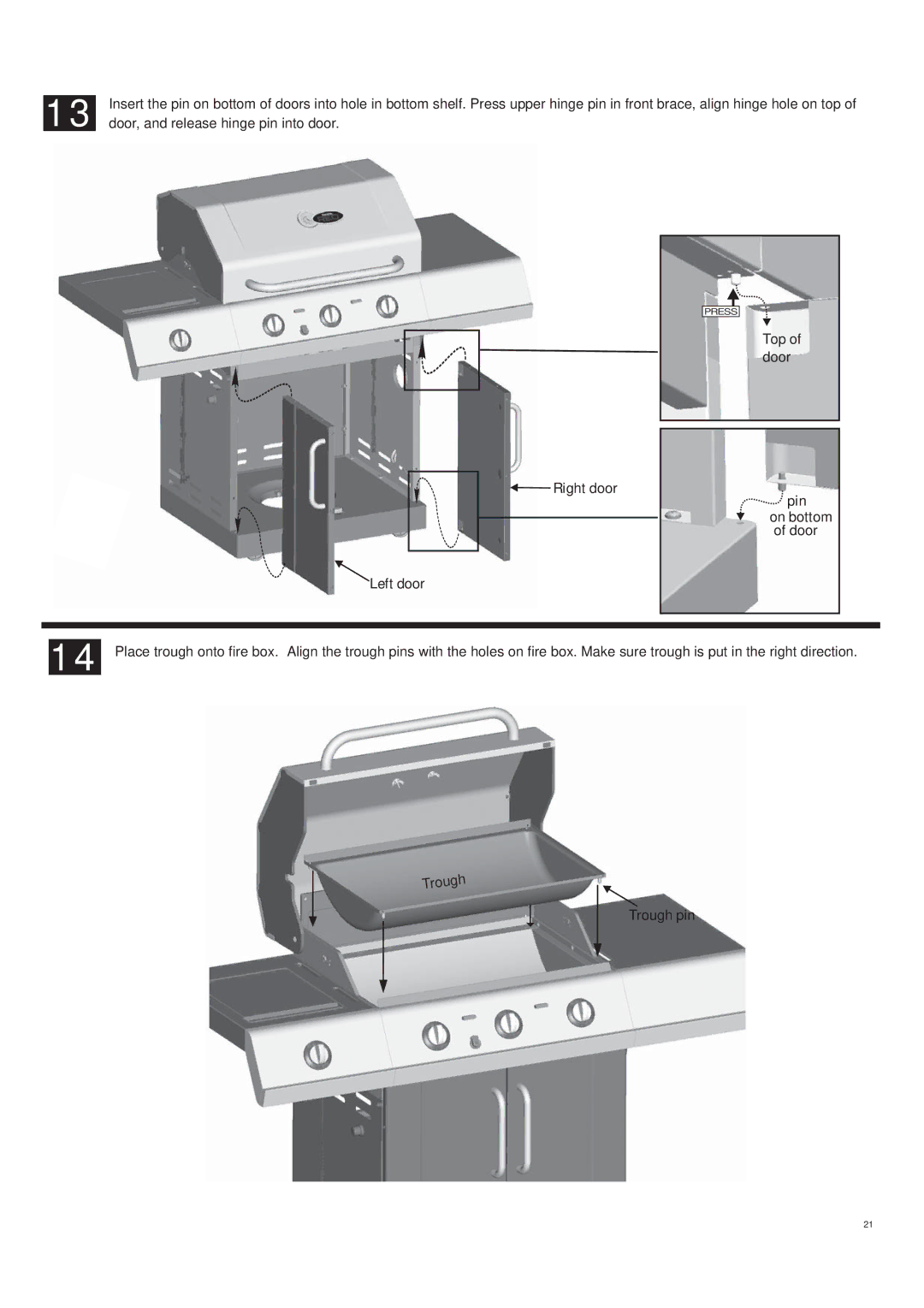 Char-Broil 463250510 manual Right door Left door 