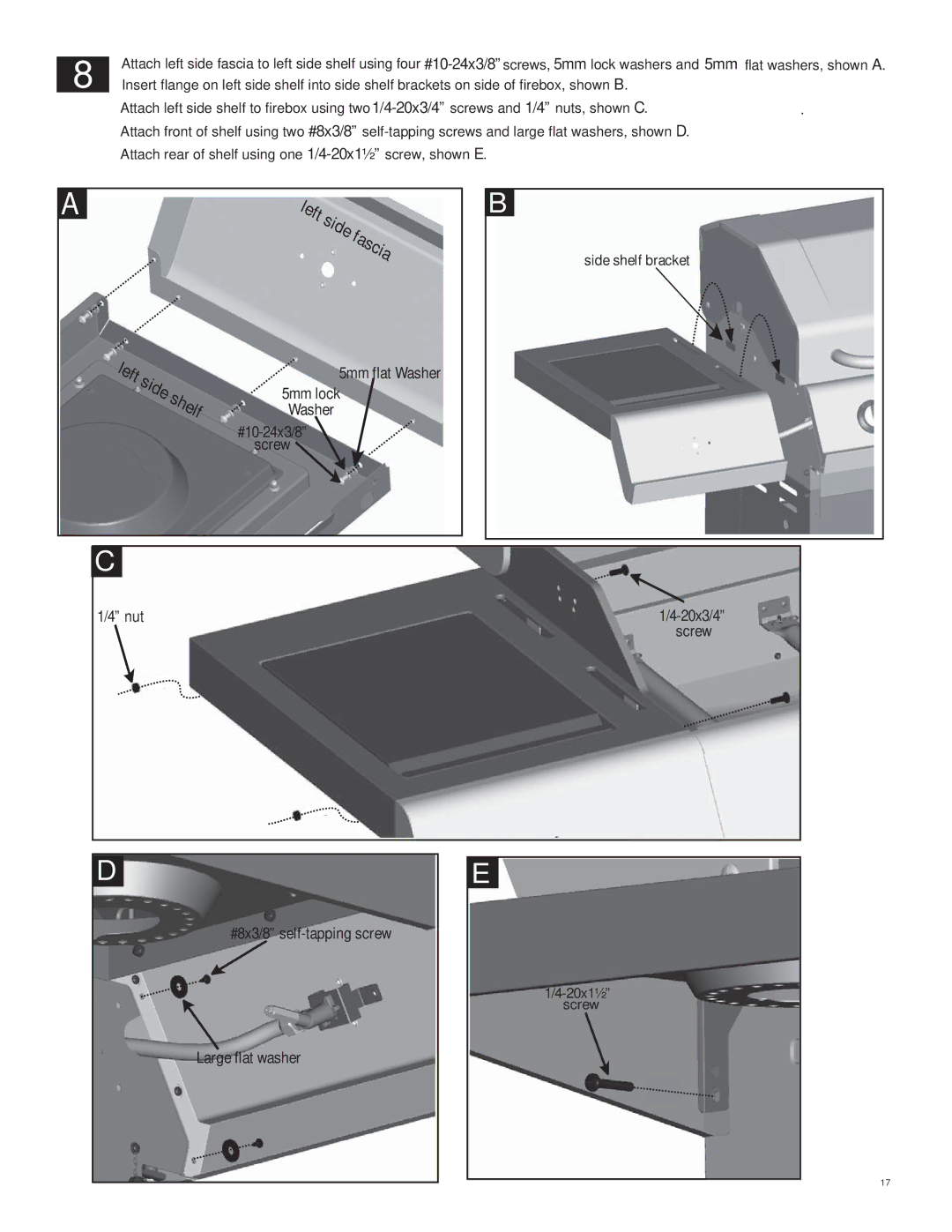 Char-Broil 463250512 manual Left 