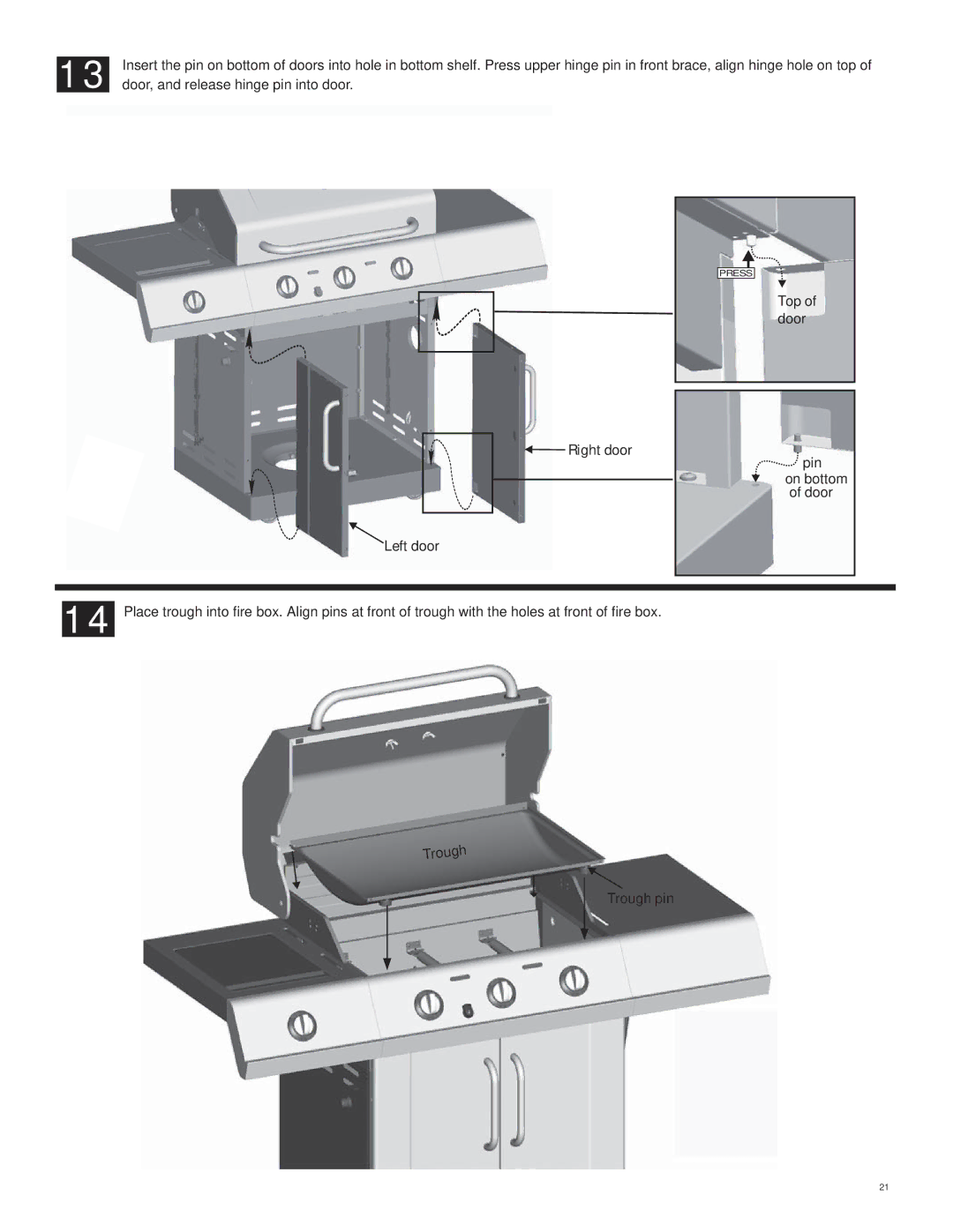 Char-Broil 463250512 manual Right door Left door 